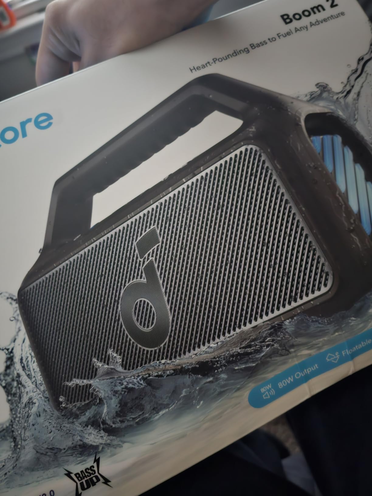 Soundcore Boom 2 By Anker, Outdoor Speaker, 80W, Subwoofer, BassUp 2.0, 24H Playtime, IPX7 Waterproof, Floatable, RGB Lights, USB-C, Custom EQ, Portable for Camping and Beach - Black customer photo 2