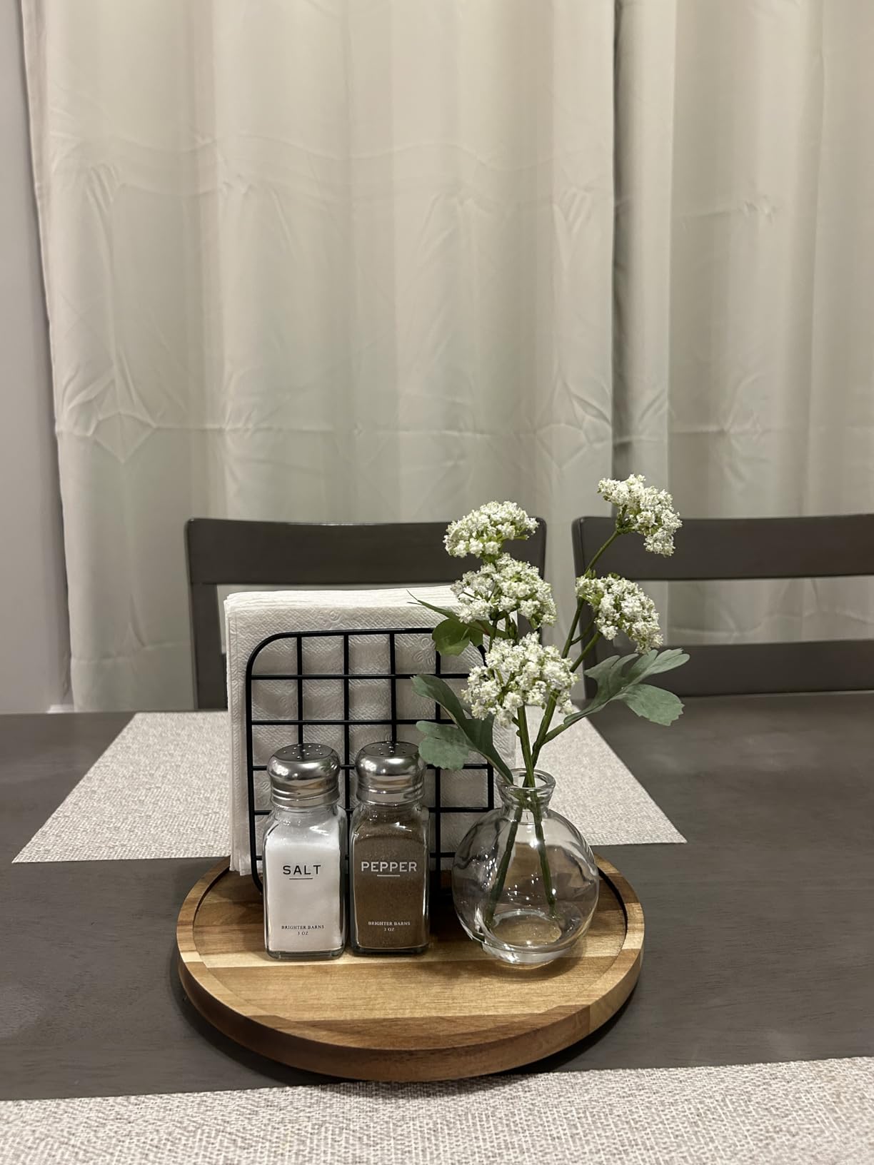 Glass Salt and Pepper Shakers Set by Brighter Barns - Modern Kitchen Decor, Dining Table Countertop Accessory - Rustic, Farmhouse, Vintage Glass Shakers with Stainless Steel Lids for Home, Restaurant - Customer Photo 2