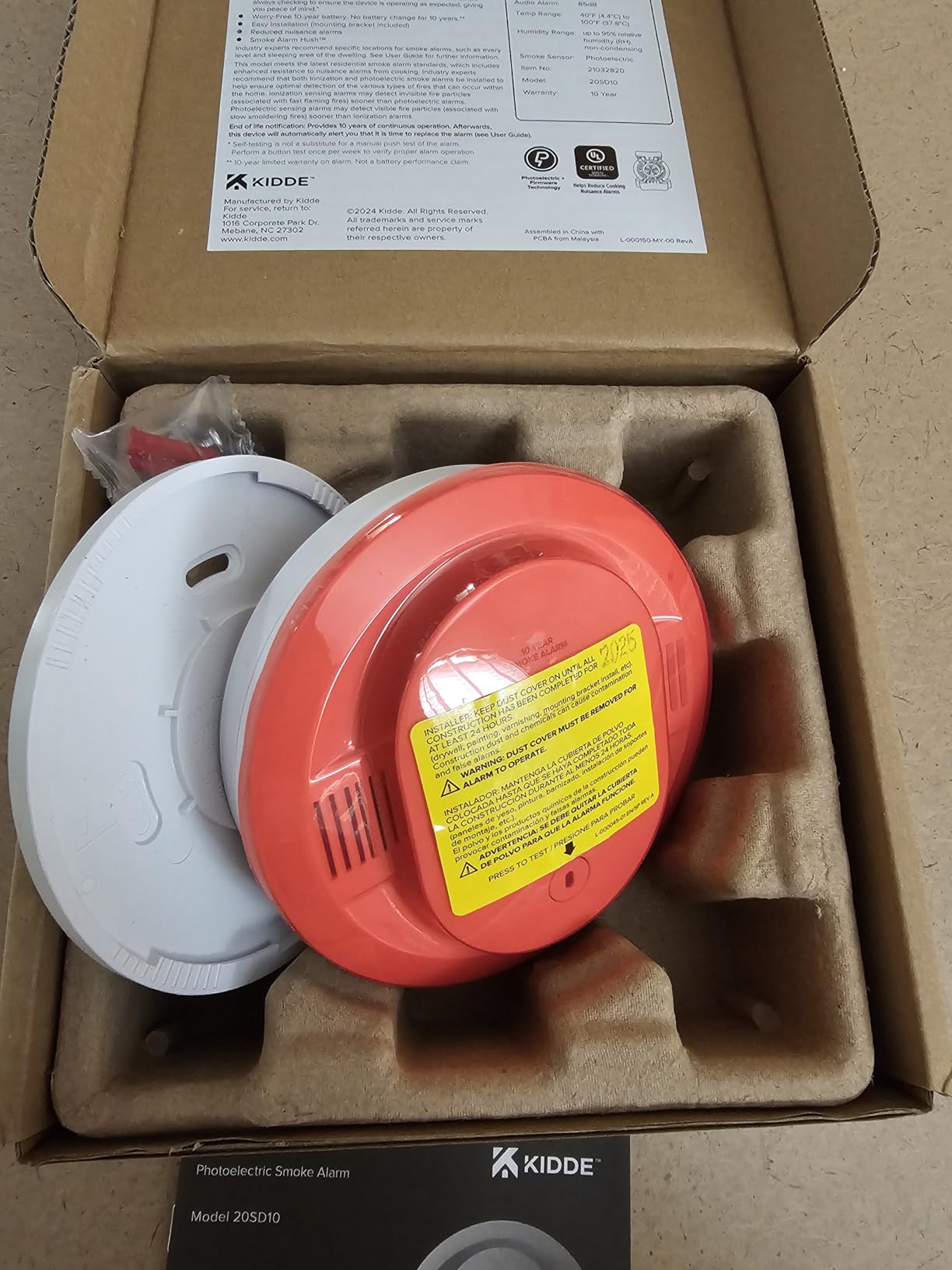 Kidde Smoke Detector, 10-Year Battery Powered, LED Warning Light Indicators Customer Review Kidde Smoke Detector, 10-Year Battery Powered, LED Warning Light Indicators - Customer Photo 2