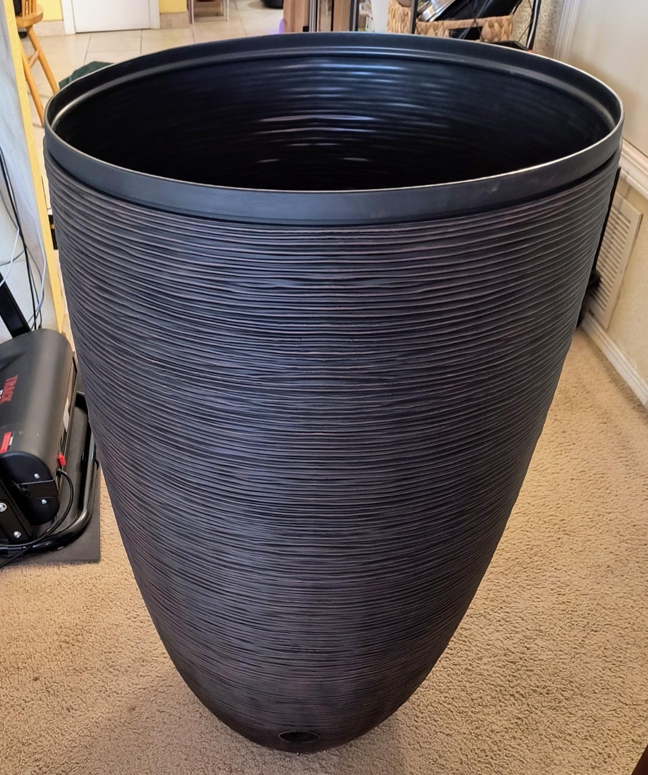RTS Home Accents 50-Gallon Newport Rain Barrel with Stand and Removable Lid, Slate Color customer photo 1