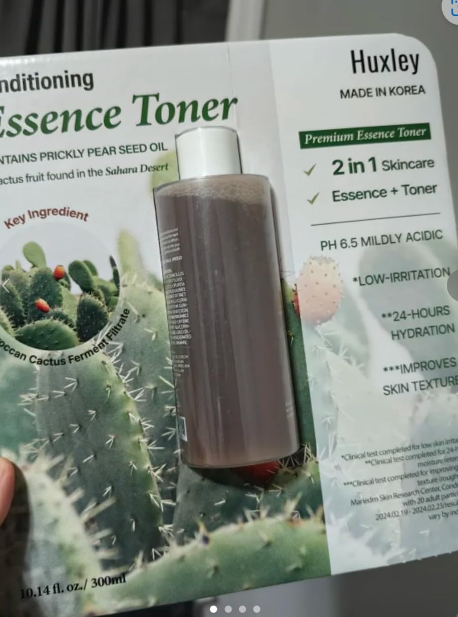 Huxley Secret of Sahara Conditioning Essence Toner: Free Shape, Korean High Moisture Hydrating Skin Prep, Dry Skin Care, Cactus and Ceramide NP | 300ml /10.1 fl. oz. - Customer Photo 2