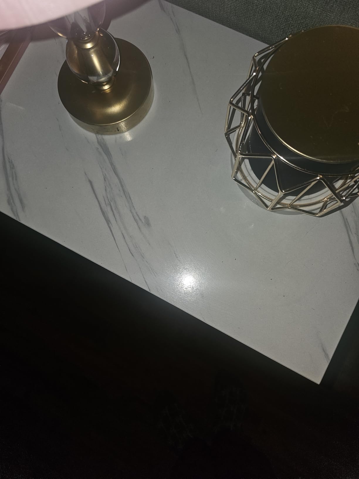 Tribesigns End Table for Living Room, 3-Tier Narrow Side Table with Storage, Wood Sofa Side Table with Geometric Metal Frame, Industrial Style - Customer Photo 3