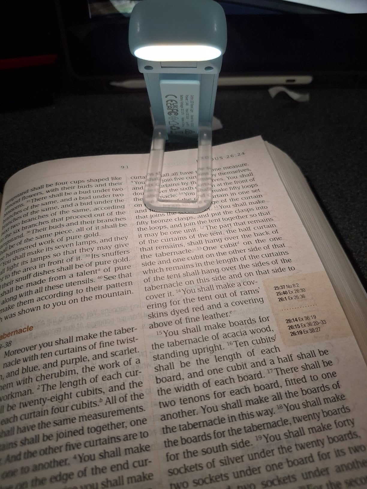 Gritin Reading Light, Rechargeable Book Light for Reading in Bed - Eye Caring 3 Color Temperatures, 5-Level Dimmable Brightness, Long Lasting, Compact Size Clip on Book Lamp for Bookworms-Blue - Customer Photo 2