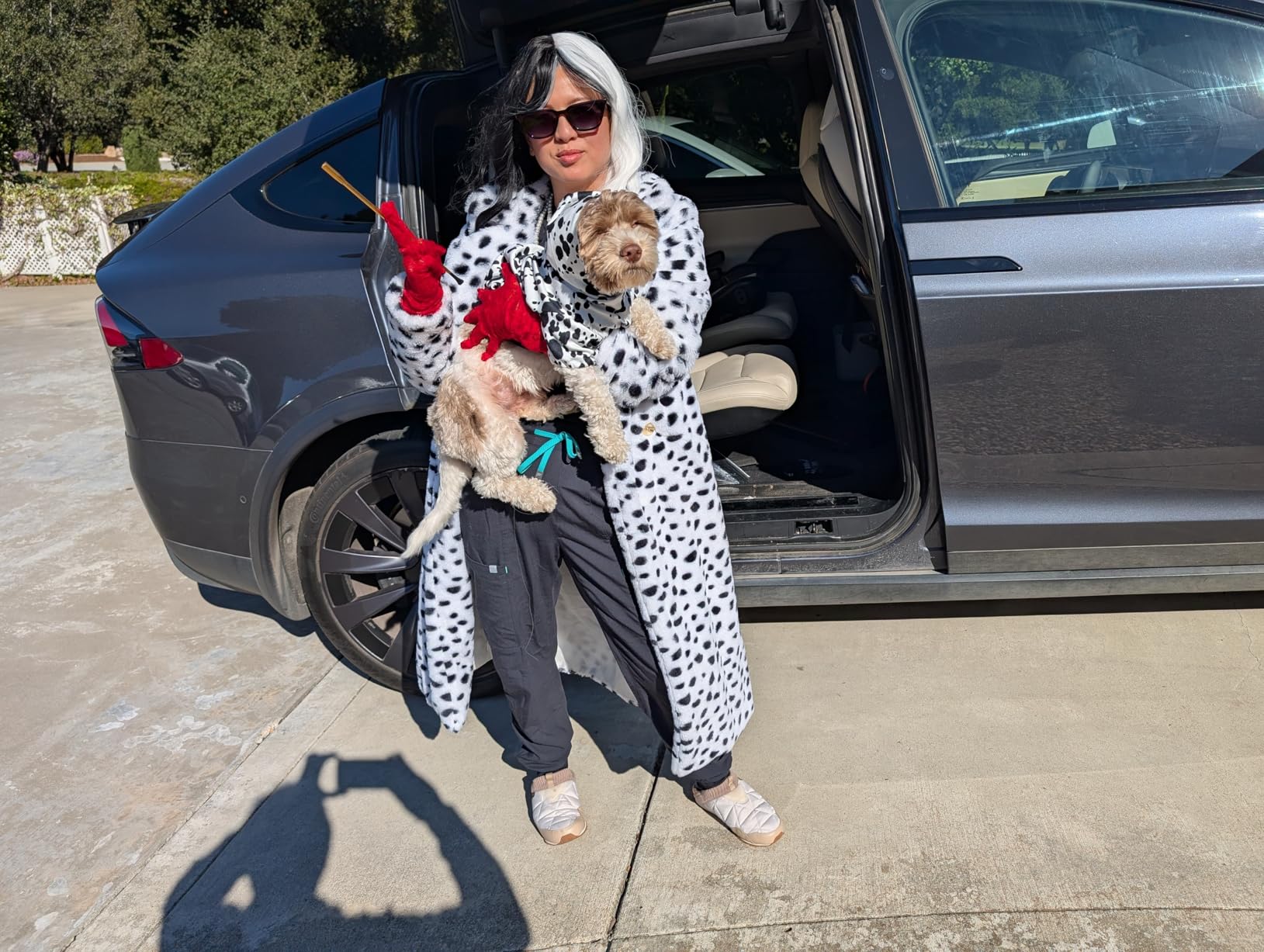 Cute Dalmatian Dog Costume, Dalmatians Print Hoodie Puppy Winter Halloween Cosplay Clothes Sweaters Outfits Pullover Pets' Sweatshirt Hoodies with Pocket Customer Review Cute Dalmatian Dog Costume, Dalmatians Print Hoodie Puppy Winter Halloween Cosplay Clothes Sweaters Outfits Pullover Pets' Sweatshirt Hoodies with Pocket - Customer Photo 2