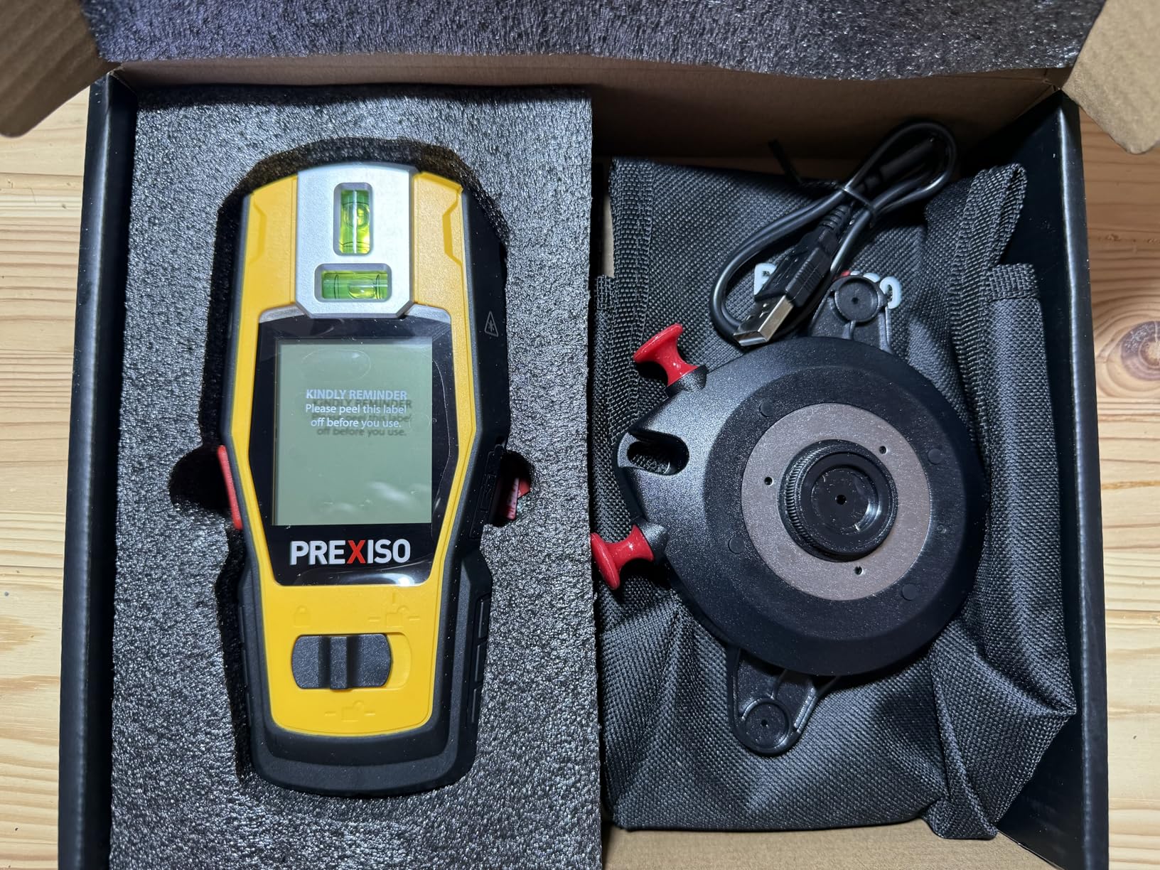 PREXISO 2-in-1 Stud Finder with Laser Level, Rechargeable Multi Surface Cross Line Laser & Wall Stud Scanners Tool for Hanging Frames & Picture, Wood Ac Wire Metal Studs Joist Pipe Detection customer photo 2