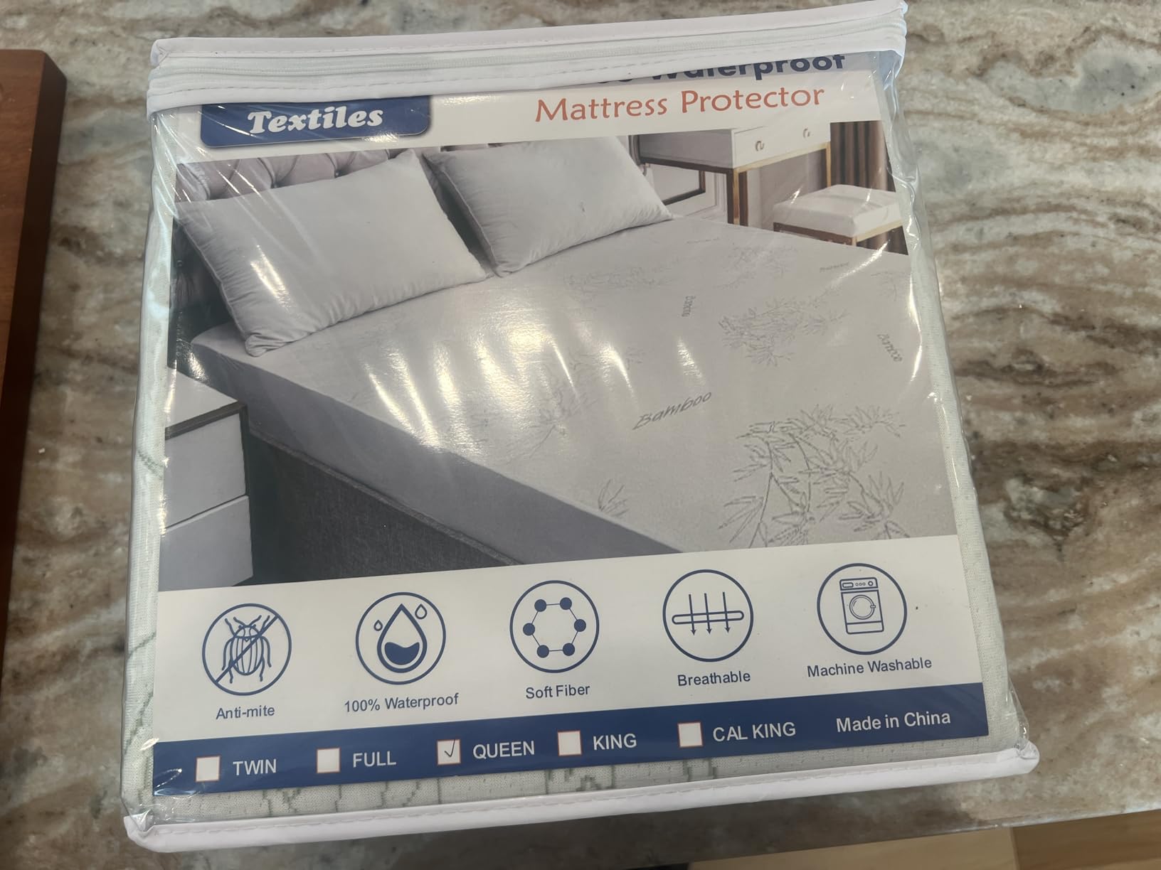 Waterproof Mattress Protector Cover- Bamboo Viscose 260 GSM Mattress Cover, Breathable, Noiseless, Fitted Style, Fits Upto 15 Inches deep Mattress (Queen) - Customer Photo 1