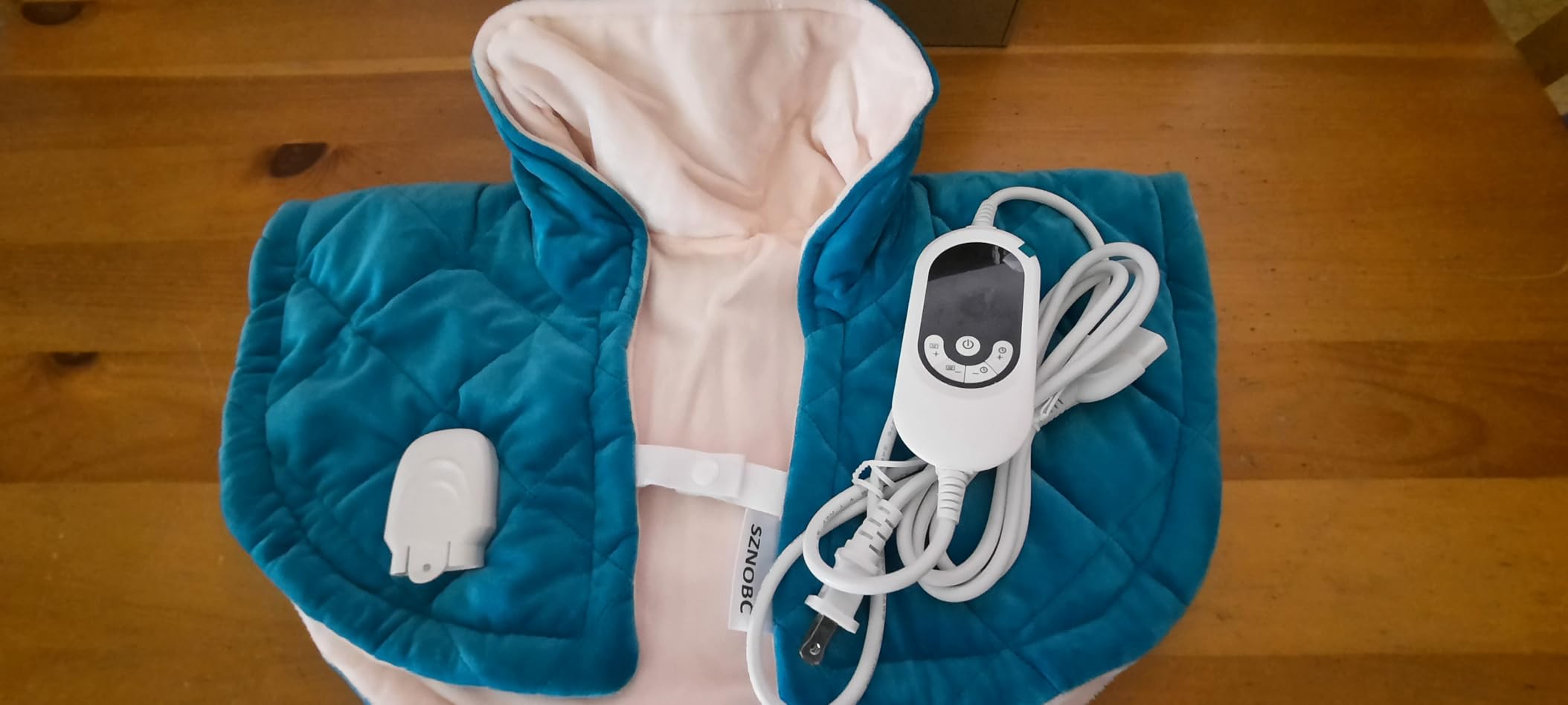 Electric Heating Pad for Neck and Shoulders, Weighted Neck Heating Pad for Pain Relief, 6 Heat Settings Far Infrared Heated Pad with Auto Off(Blue S) Customer Review Electric Heating Pad for Neck and Shoulders, Weighted Neck Heating Pad for Pain Relief, 6 Heat Settings Far Infrared Heated Pad with Auto Off(Blue S) - Customer Photo 2