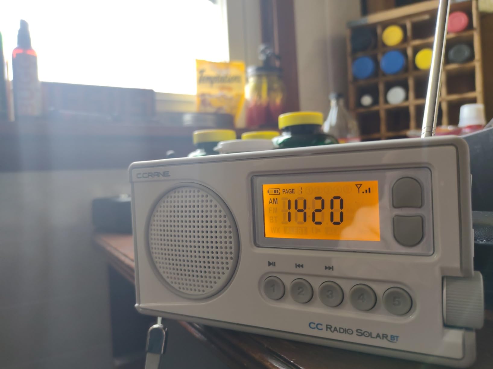 C. Crane CCRadio Solar with Bluetooth Receiving, Emergency Crank NOAA Weather AM/FM– Multi Powered Radio - Built in LED Flashlight and Cellphone Charger - Customer Photo 1