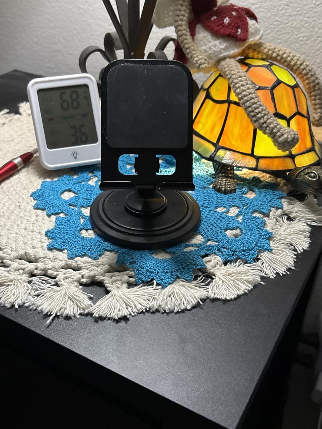 Lamicall Cell Phone Stand for Desk - [360° Rotation] Sturdy Adjustable Desktop Phone Holder, Foldable Mobile Stand, Office Desk Accessories Gifts for iPhone 17 16 15 14 Pro Max, Galaxy S25, Cellphone - Customer Photo 2