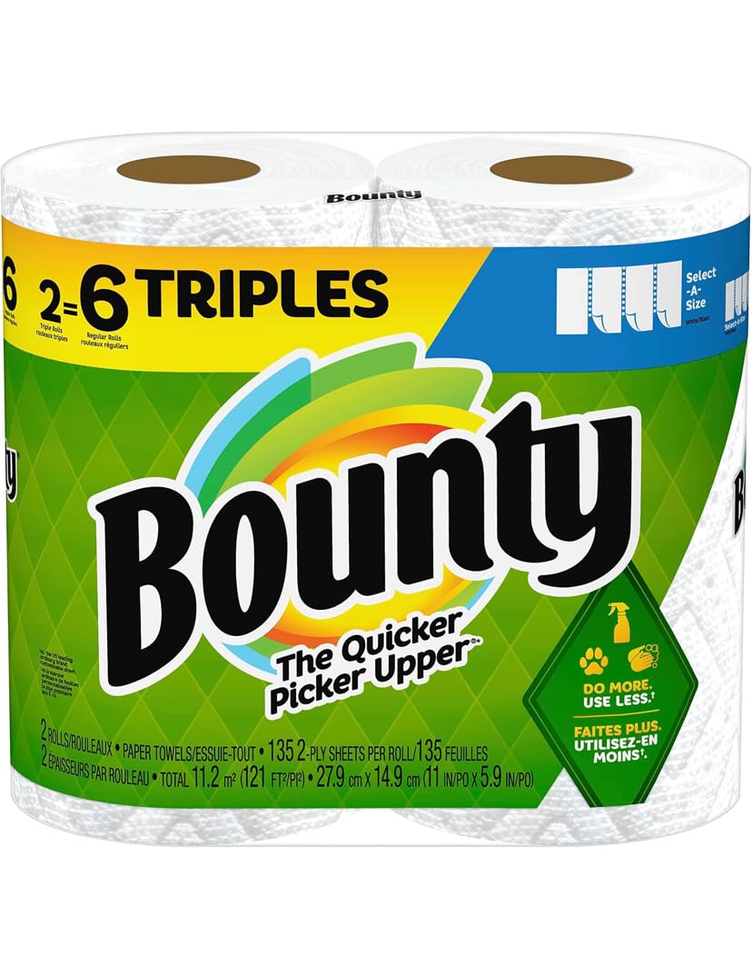 Bounty Paper Towels Select-A-Size White, 6 Double Rolls, 82 Sheets Per Roll Customer Review Bounty Paper Towels Select-A-Size White, 6 Double Rolls, 82 Sheets Per Roll - Customer Photo 1