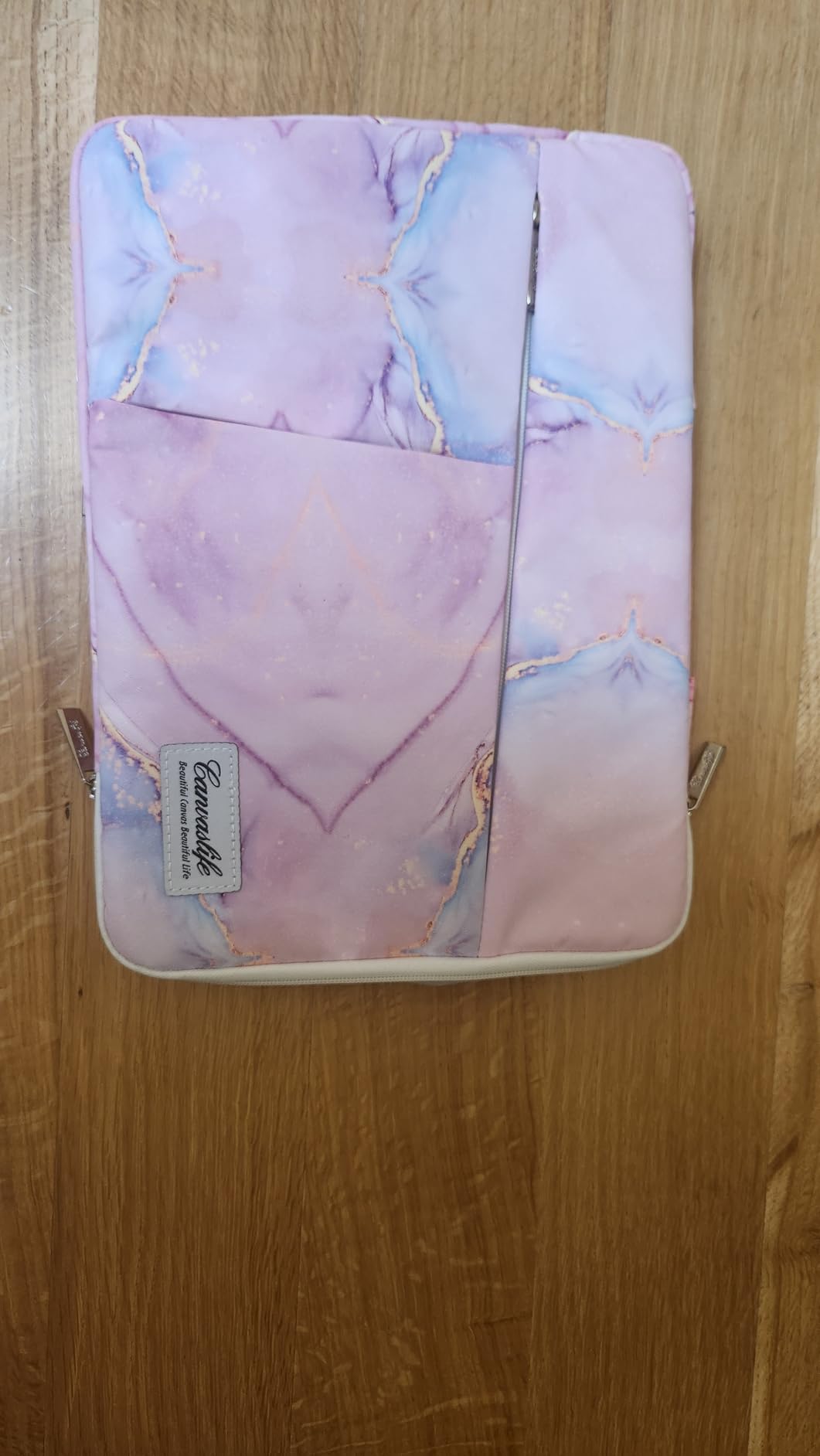 canvaslife 360° Protected Waterproof Laptop Sleeve Suitcase Bag with 3 Pockets, Laptop Bag with handling and Luggage Strap (Garden Rose, 12.5 inch-13.5 inch) - Customer Photo 2