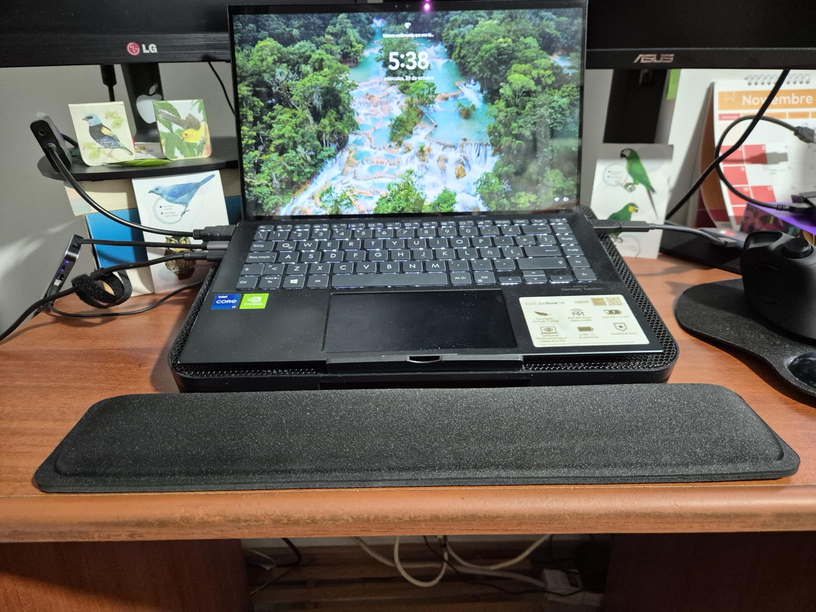TECKNET Wrist Rest for Computer Keyboard, Thicken Memory Foam Wrist Support Pad for Keyboard, Ergonomic Palm Rest for Pain Relief, Anti-Slip Rubber Base, 17x3.3 in, 1 inch (25mm), Black - Customer Photo 1