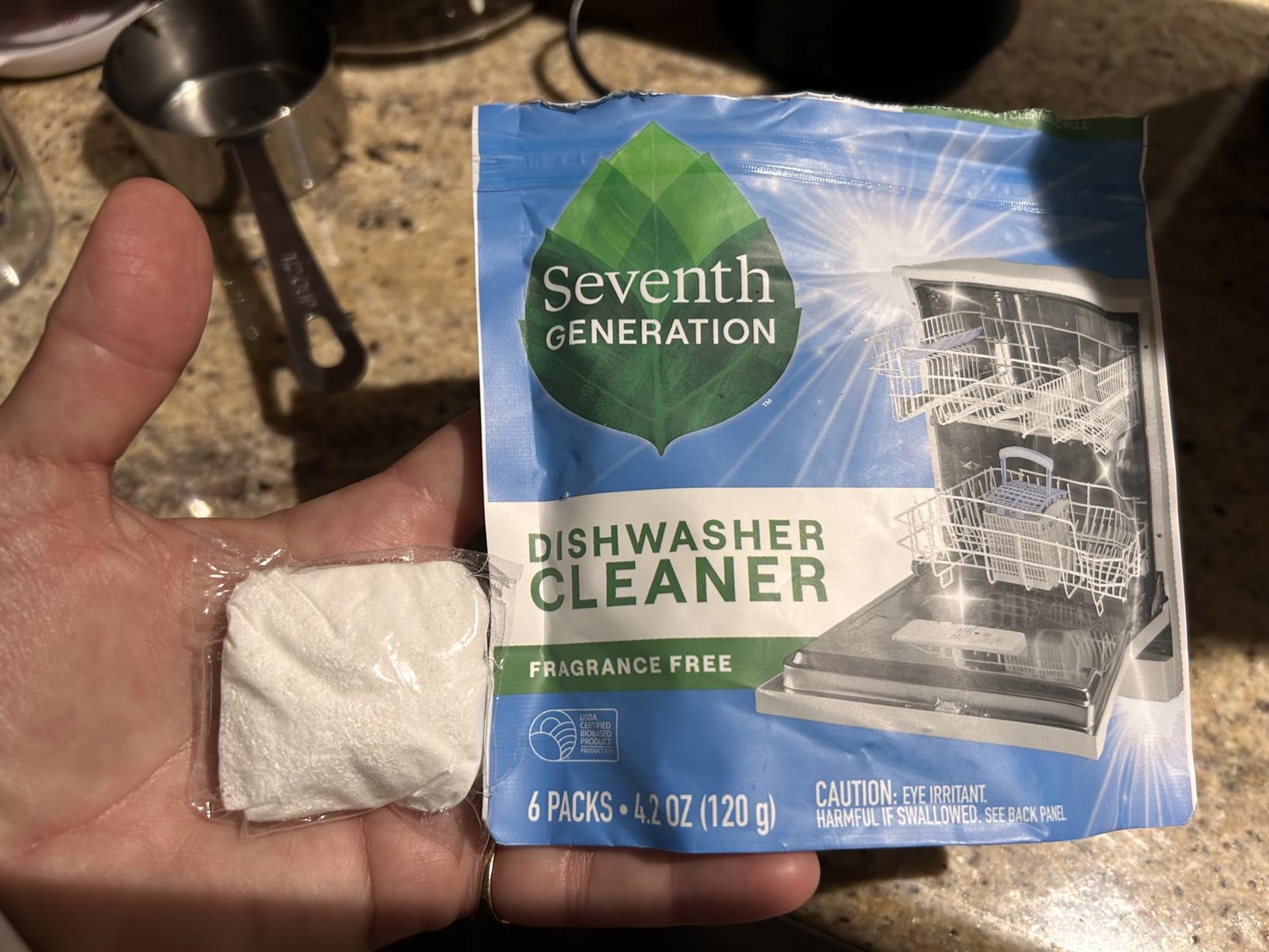 Seventh Generation Dishwasher Cleaning Packs 6 Count Free & Clear Removes odor-causing residue Powered by oxy power Customer Review Seventh Generation Dishwasher Cleaning Packs 6 Count Free & Clear Removes odor-causing residue Powered by oxy power - Customer Photo 1
