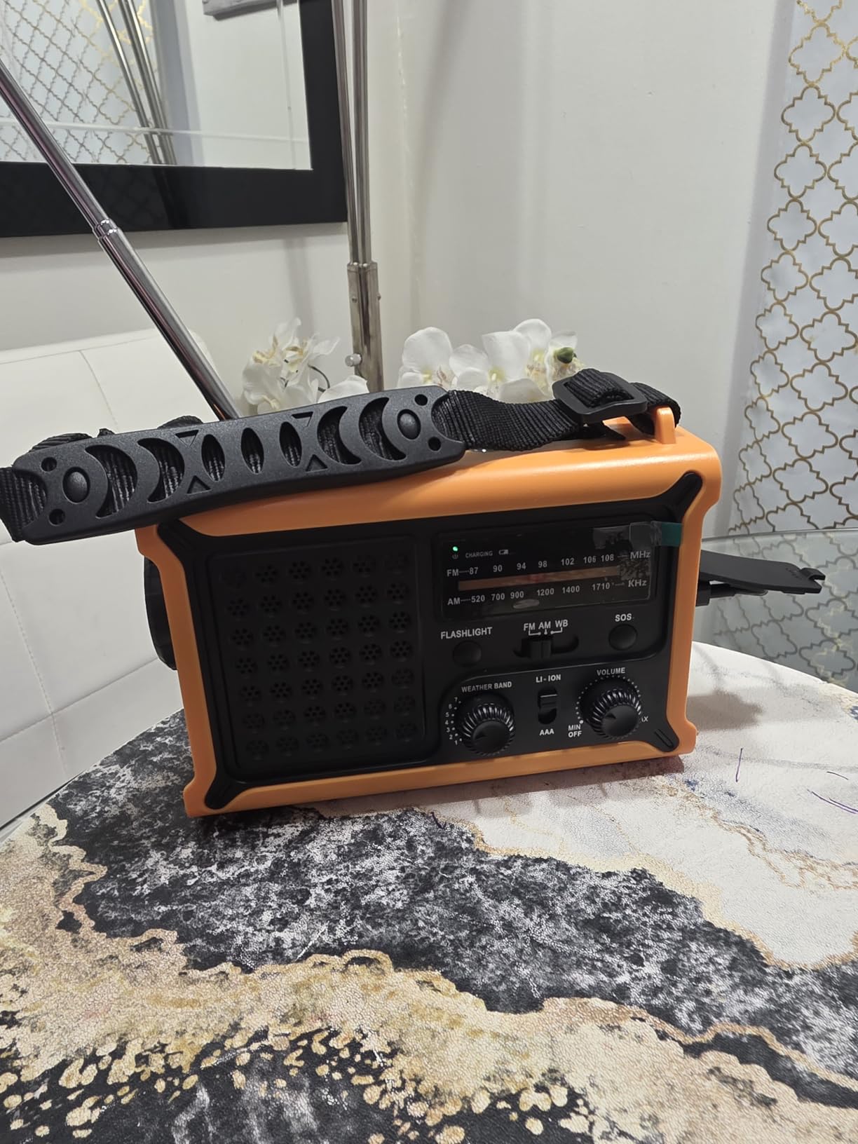 Solar Radio Emergency Hand Crank 12000mAh with Clear Signal, AM FM NOAA Weather Radio Battery Operated with 2-Mode LED Flashlight Cell Phone Charger Dual Outputs SOS - Customer Photo 1