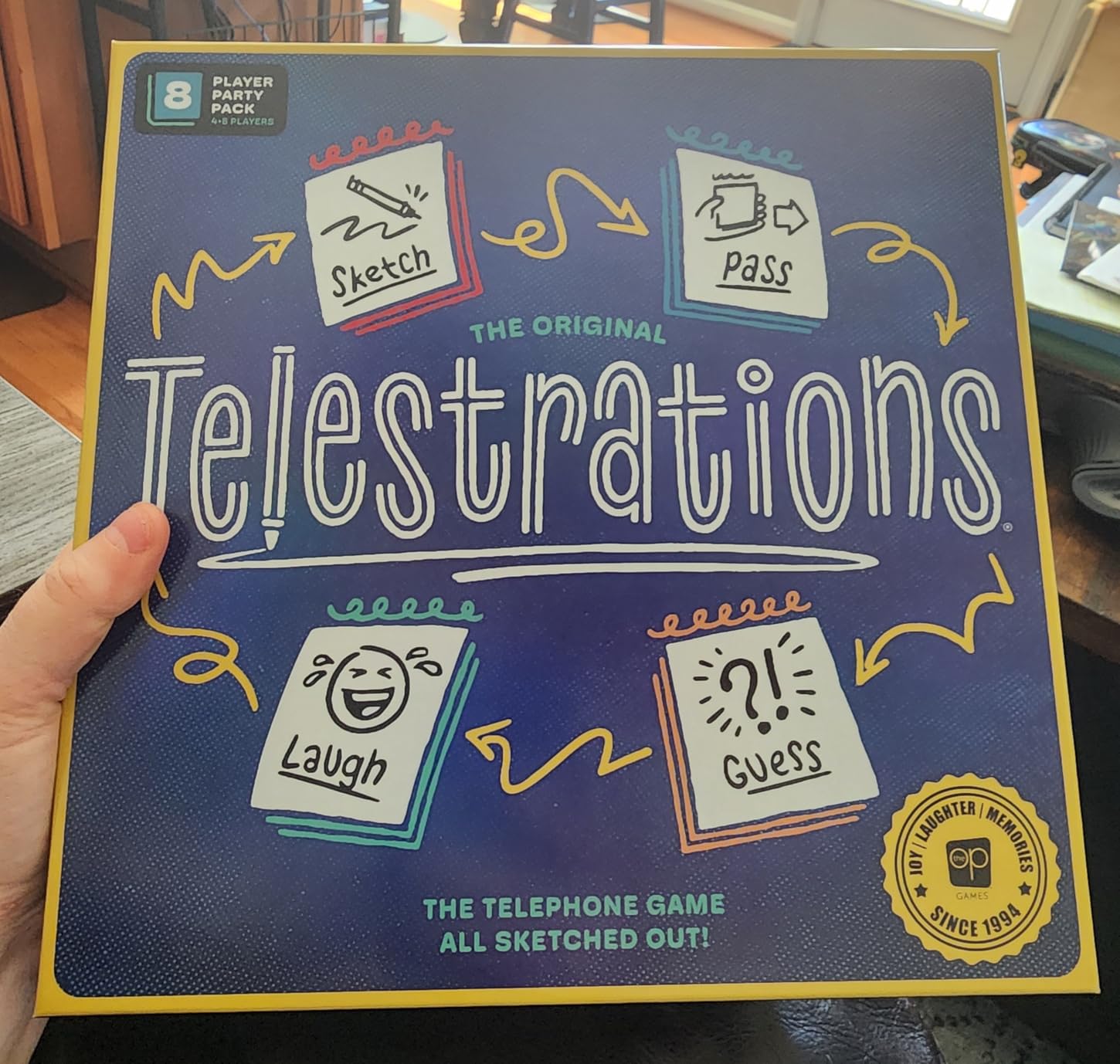 Telestrations 8 Player 2nd Edition Board Game, Award Winning Hilarious and Unpredictable Must Have Party Game with a New Look, Sketch What Your Read Then Guess What You Saw, 4-8 Players, Ages 10+ Customer Review Telestrations 8 Player 2nd Edition Board Game, Award Winning Hilarious and Unpredictable Must Have Party Game with a New Look, Sketch What Your Read Then Guess What You Saw, 4-8 Players, Ages 10+ - Customer Photo 1