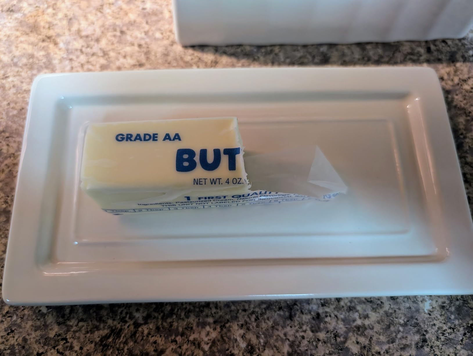 Martha Stewart Broadbrook Stoneware Butter Dish with Lid, Rectangular Covered Butter Keeper, 8.1 x 4.4 x 3 Inches, Classic Cream Glaze, Dishwasher Safe Ceramic Storage for Counter or Table - Customer Photo 4