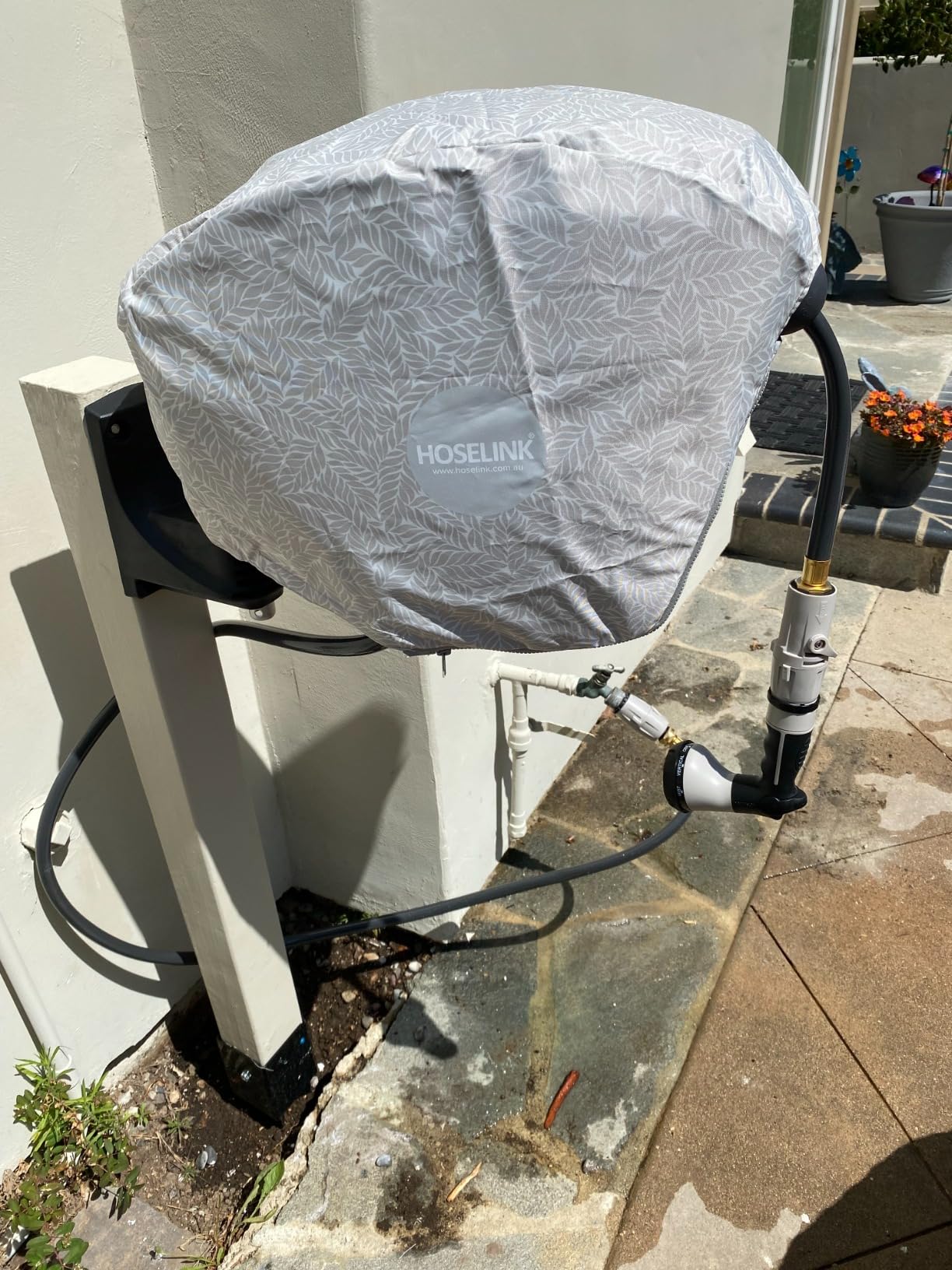 HOSELINK Classic Charcoal 100ft Automatic Retractable Hi-Flow Garden Hose Reel, 1/2