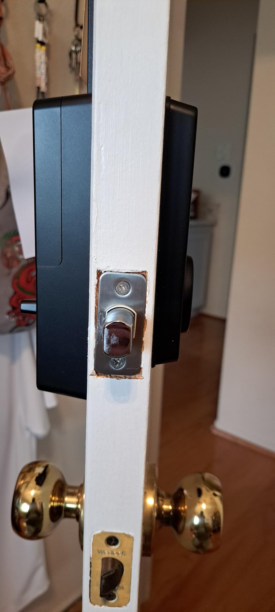 Wyze Auto-Lock Bolt v2, Fingerprint Keyless Entry Smart Lock, AI Learning Scanner with Wi-Fi Front Door Lock Deadbolt, Auto-Lock, 8 Months Battery, BHMA2, IP53, Anti-Peep Keypad, Backup Keys - Customer Photo 3