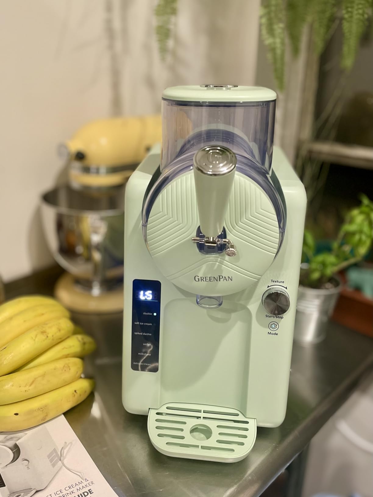 GreenPan Frost Ice Cream Maker & Slushie Machine, Soft Serve, Sorbet, Margaritas, Milkshakes, Frozen Yogurt, No Pre-Freezing, Ready in 15 Mins, 6 Modes, 7 Textures, Self-Cleaning, Family Size, Blue - Customer Photo 2