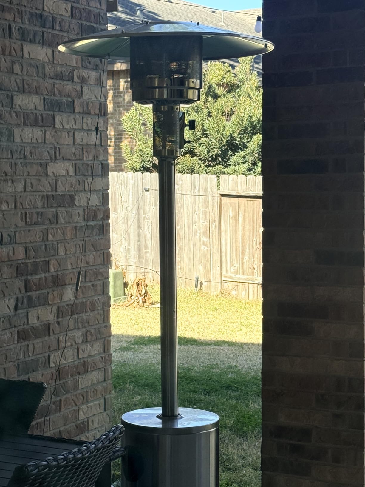 EAST OAK 48,000 BTU Pyramid Patio Heater, Quartz Glass Tube Propane Outdoor Heater with Wheels, Triple Safety Protection, 2025 Upgrade for Home, Backyard & Commercial Spaces, Bronze - Customer Photo 1