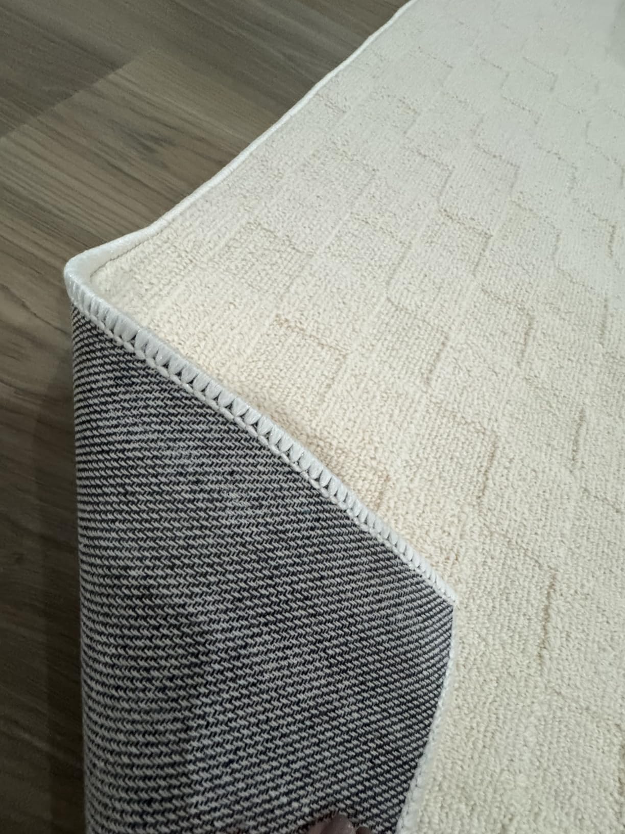 ANSSO Wool Rugs 8x10 for Living Room, 80% Merino Wool and 20% Cotton Soft Tufted Area Rug with Cotton Non-Slip Backing, Large Area Rug for Bedroom, Dining and Home Office (Cream) - Customer Photo 1
