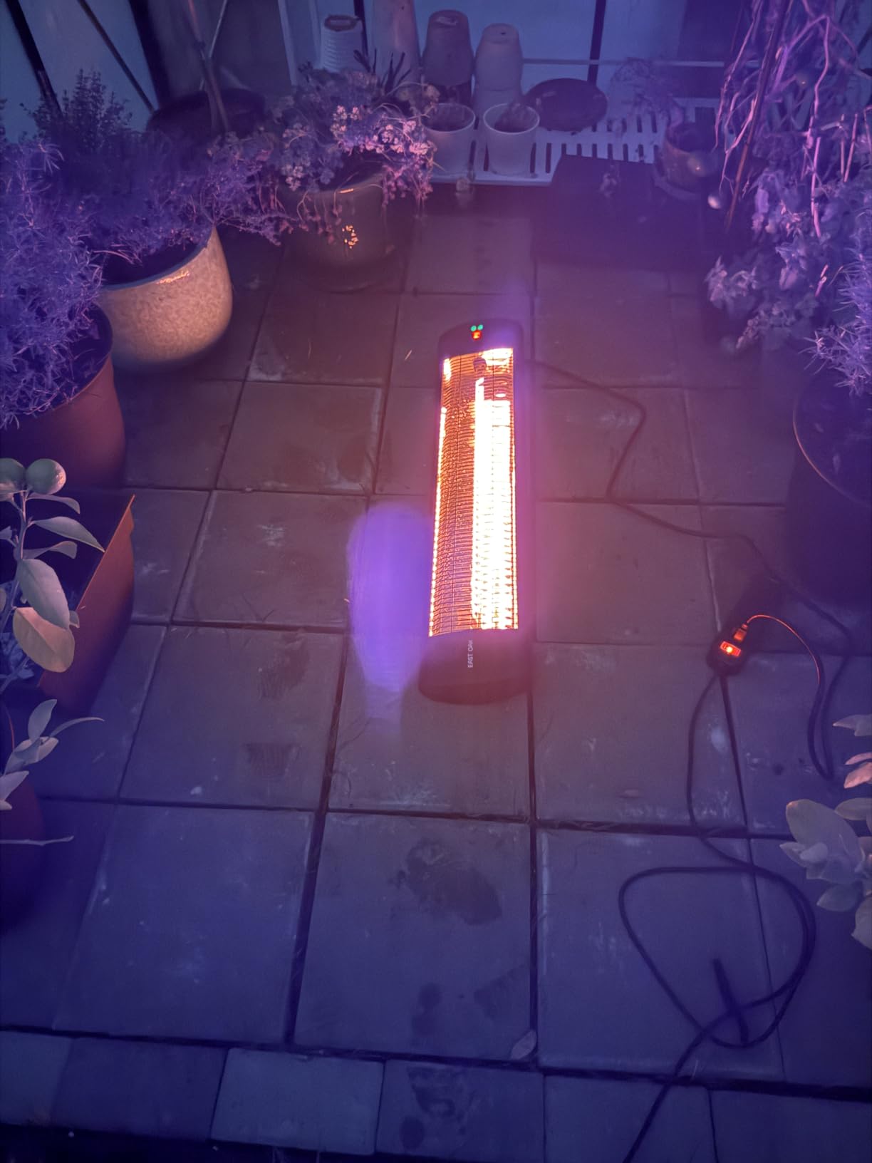 EAST OAK Electric Patio Heater | 1500W Wall Mounted Infrared Heater for Outdoor, Garage, Backyard, Restaurant | 24H Timer, IP65 Waterproof | 3 Heat Levels & Overheating Protection | Black - Customer Photo 2