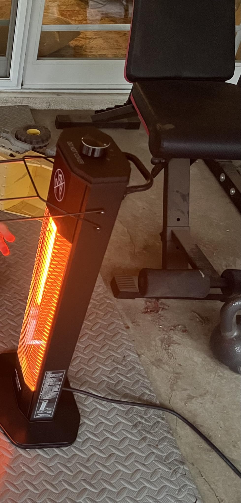 Outdoor Electric Patio Heater, 27-inch Infrared Tower Heater with 1200W Instant Heating, IPX5 Waterproof, Tip-Over & Overheat Protection, Space Heater for Patio Garage Workshop Indoor & Outdoor Use - Customer Photo 1