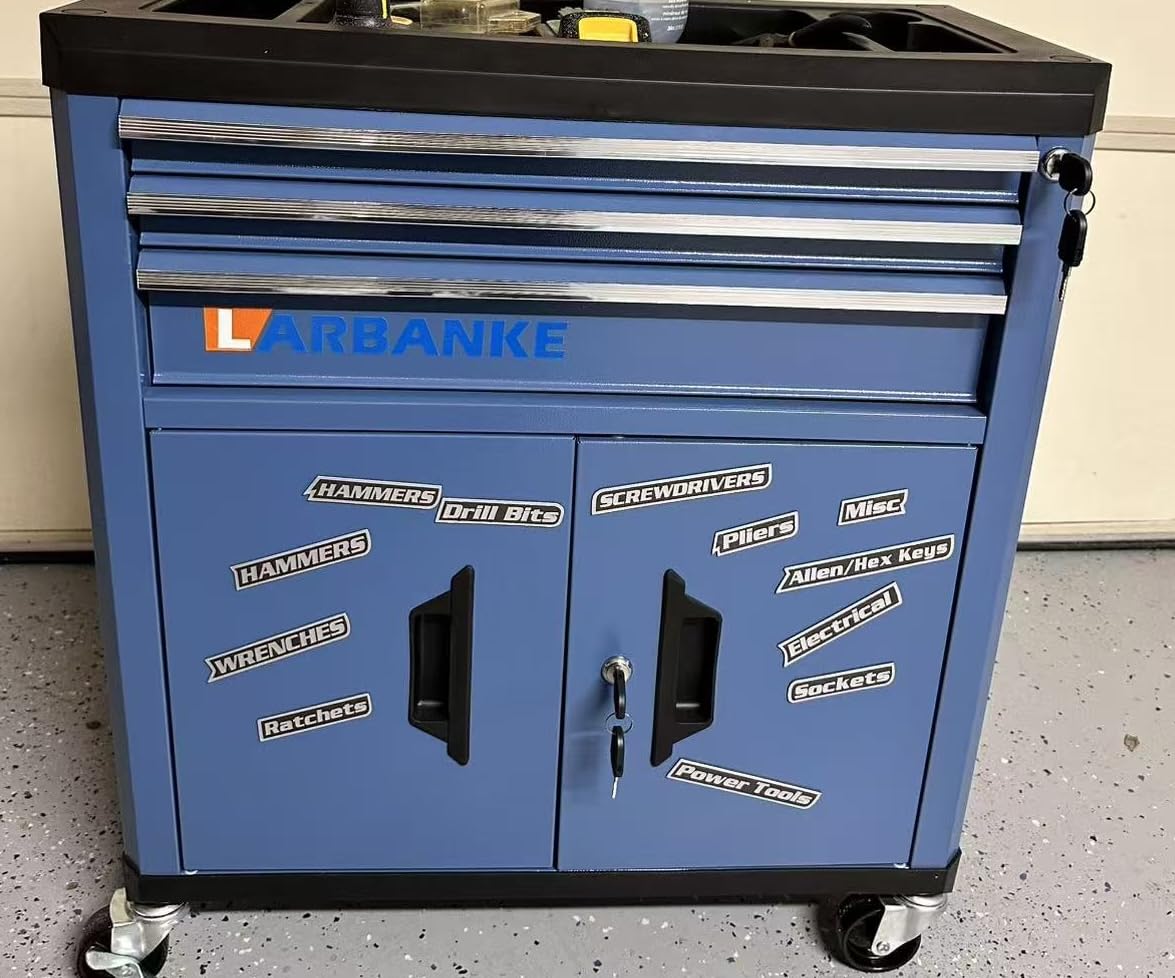 LARBANKE 5-Drawer Rolling Tool Chest with 360deg Wheels and Lock&Keys,Tool Cabinet with Non-slip Pearl Cotton Mat and Multifunctional Countertop,Connecting Rods Can Be Connected with 7-Drawer Tool Chest customer photo 2