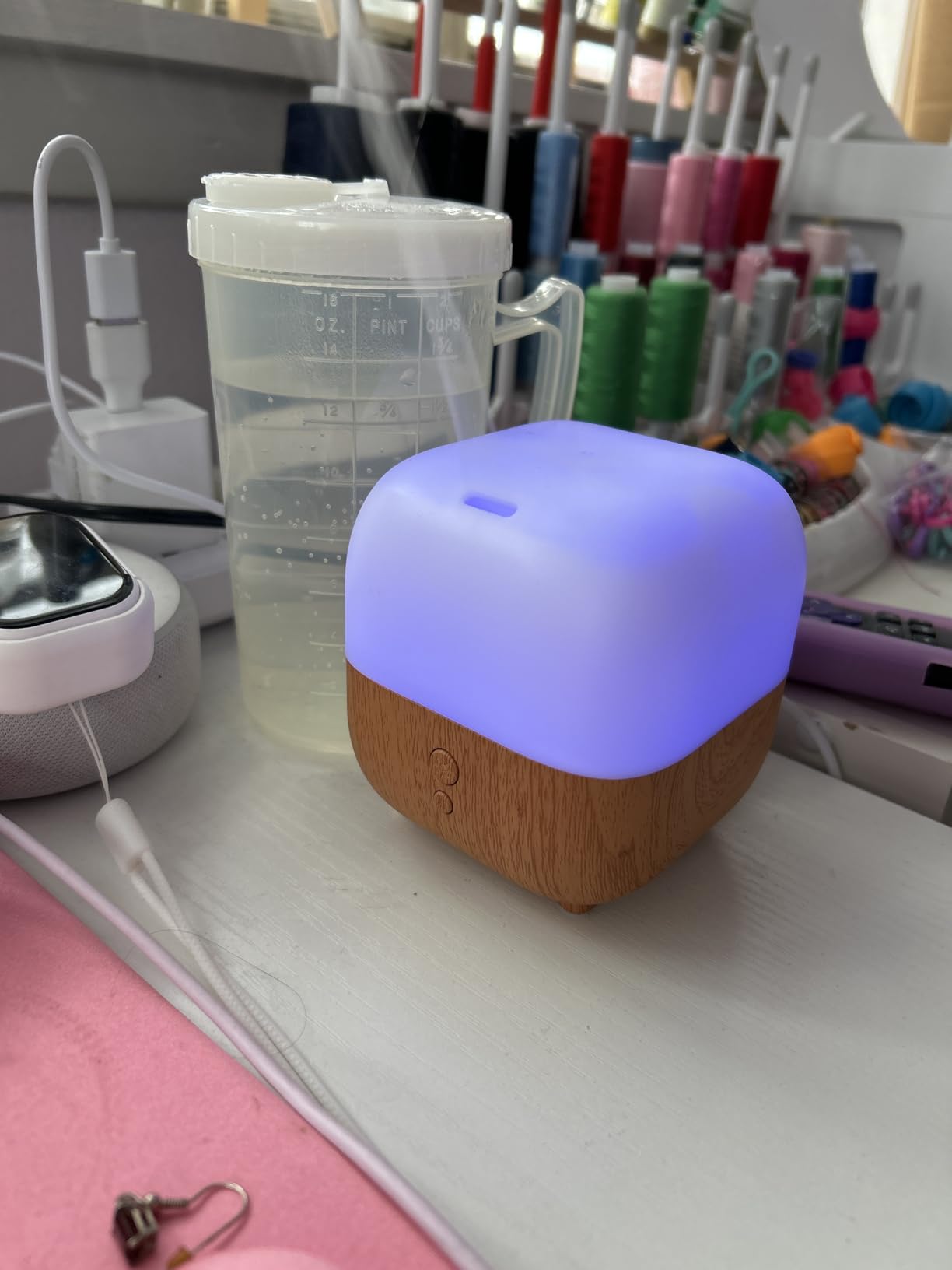 InnoGear 150ml Essential Oil Diffuser, 5-in-1 Diffusers for Home Scent 8 LED Color Aromatherapy Diffuser Air Desk Mini Humidifier Small Vaporizer Aroma Diffuser for Computer Laptop Office, Medium Customer Review InnoGear 150ml Essential Oil Diffuser, 5-in-1 Diffusers for Home Scent 8 LED Color Aromatherapy Diffuser Air Desk Mini Humidifier Small Vaporizer Aroma Diffuser for Computer Laptop Office, Medium - Customer Photo 1