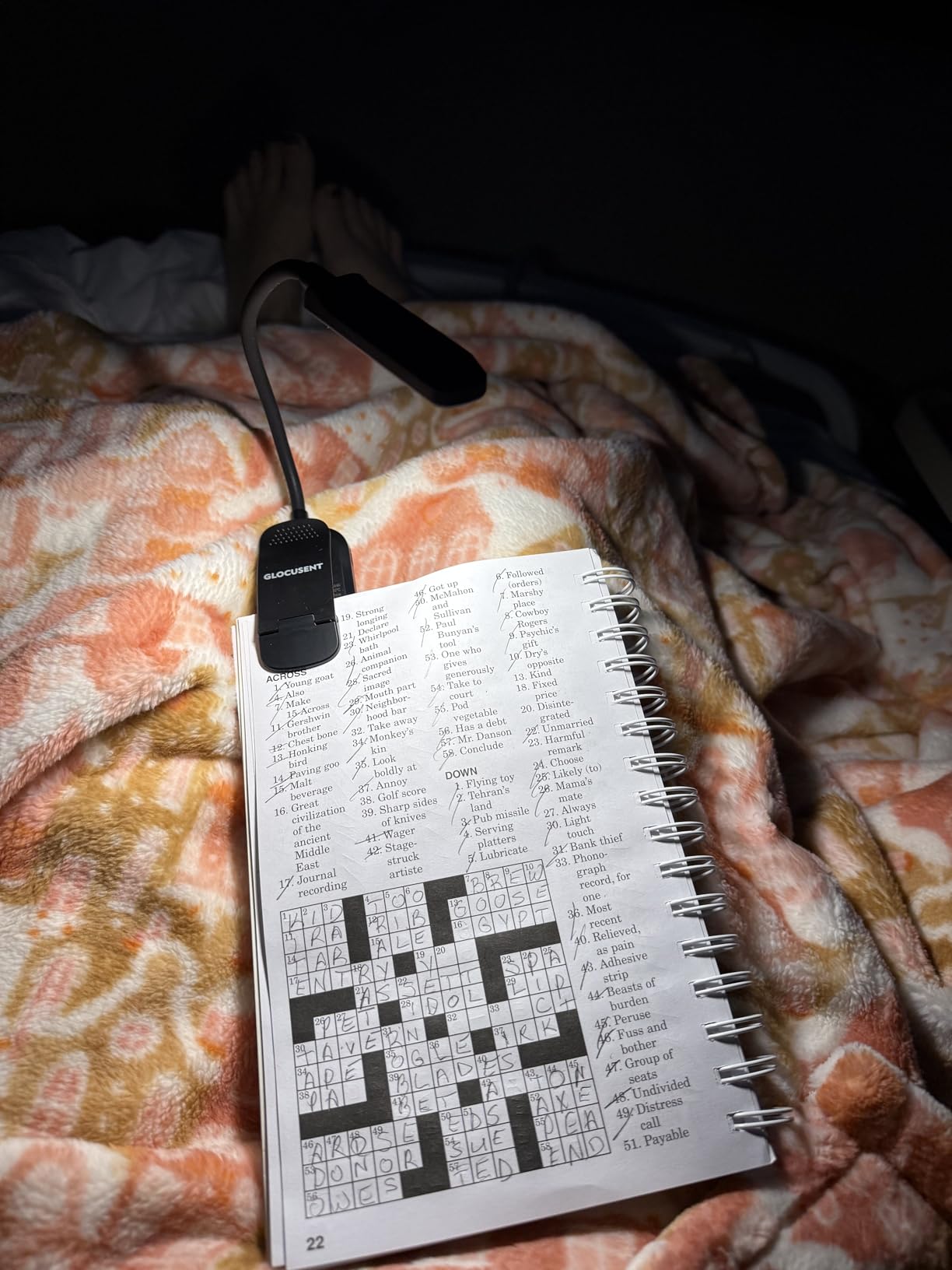 Glocusent 13 LEDs Book Light for Reading at Night, 120 Hrs Runtime Rechargeable Reading Light, Eye Caring 3 Colors & 5 Stepless Dimming Brightness 3–60LM, Book Light Clip On for Book Lovers Kids - Customer Photo 1
