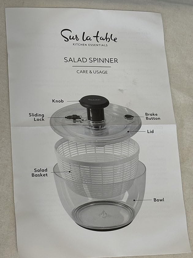 Sur La Table Kitchen Essential 6.3 Qt Salad Spinner, Fruit Wahser, Fruit Washing Bowl with Strainer, Vegertable Cleaner, Salad Cleaner, Lettuce Washer - Juniper Green - Customer Photo 1