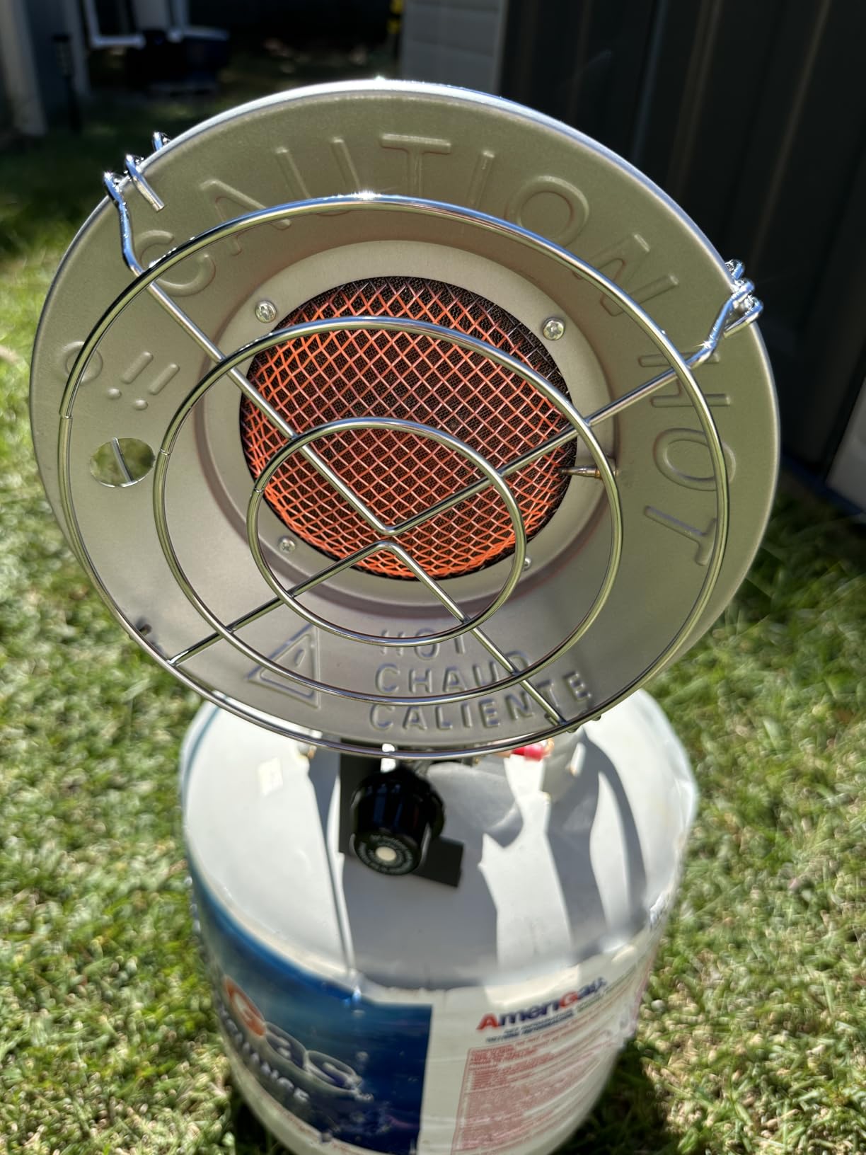 Buyplus Propane Heater - 30000BTU Outdoor Propane Heater with 3 Heating Modes, Safety Shut-off Valve & Tip-over Switch, Double Tank Top Tent Heaters for Outdoor Camping, Party,Red(Fuel not included) - Customer Photo 2
