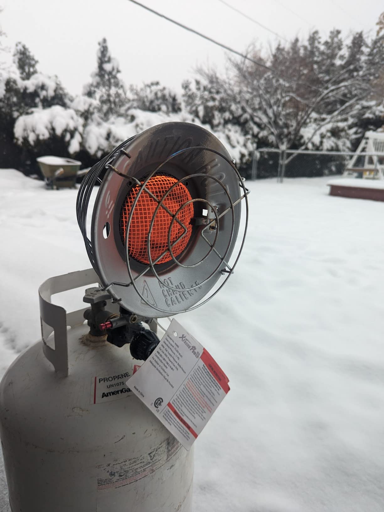 XtremepowerUS 30,000 BTU Propane Tank Top Heat Infrared Heater Burner Propane Heater LPG Use for Camping, Patios, Jobsite Backyard and More - Customer Photo 2