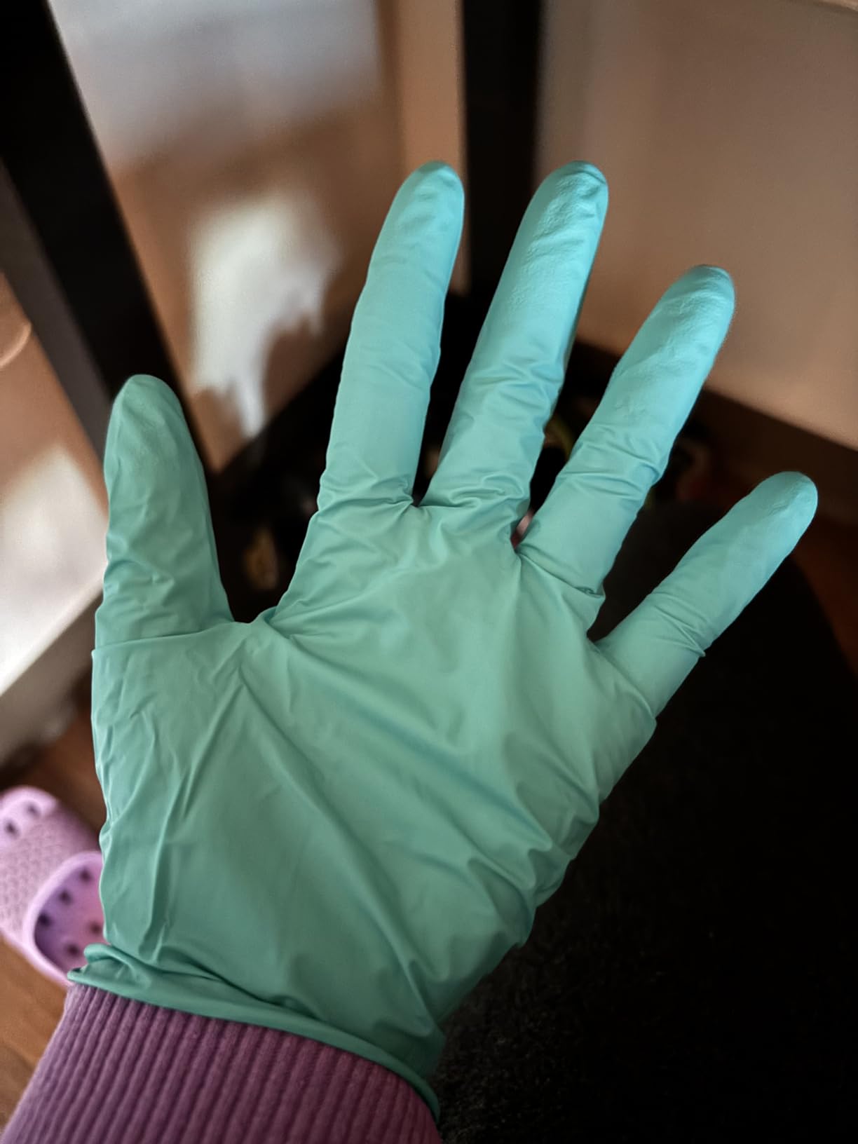 SUP Disposable Nitrile Gloves, Powder-Free Latex-Free Food Safe Food Prep Cooking Lab Home Cleaning Glove, Reef Teal, 100 Ct - Customer Photo 1