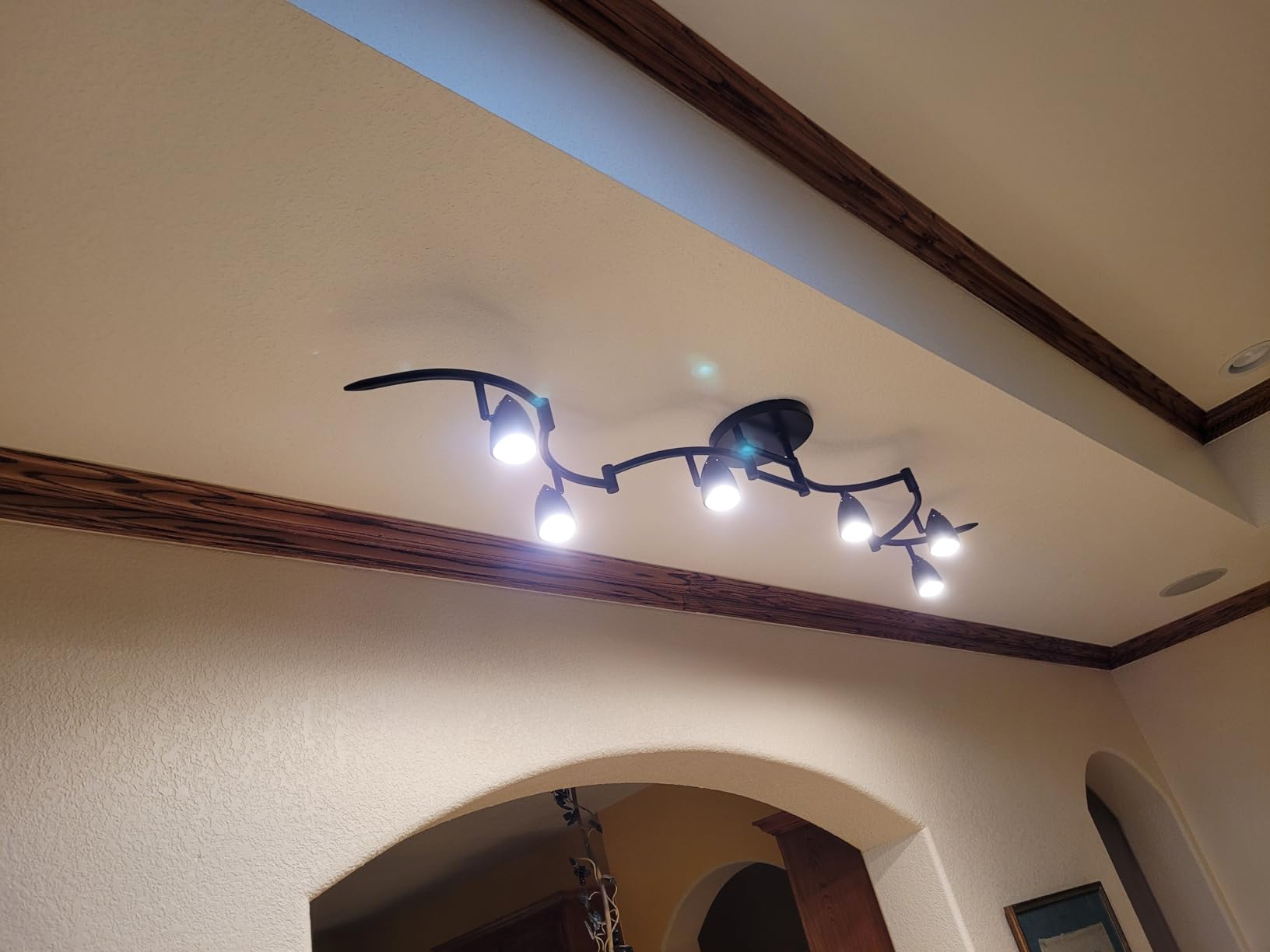 Pro Track Track Light Fixture - 6 Head Adjustable Lights, Brushed Nickel Finish, Heavy Duty Modern Track Light Fixture for Kitchens, Bedrooms, Living Rooms, and Dining Rooms - 72