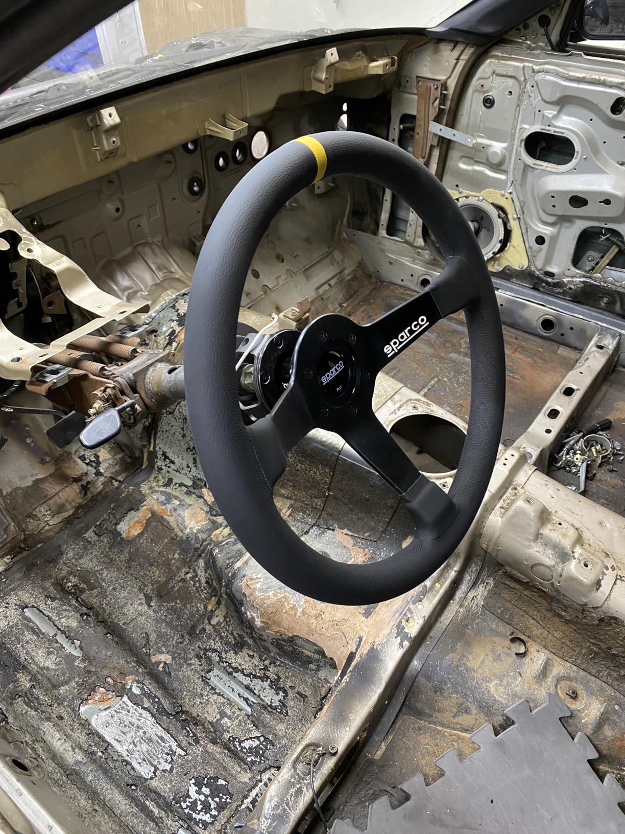 Sparco 015R345MLN Leather Steering Wheel, Black, 350mm customer photo 1