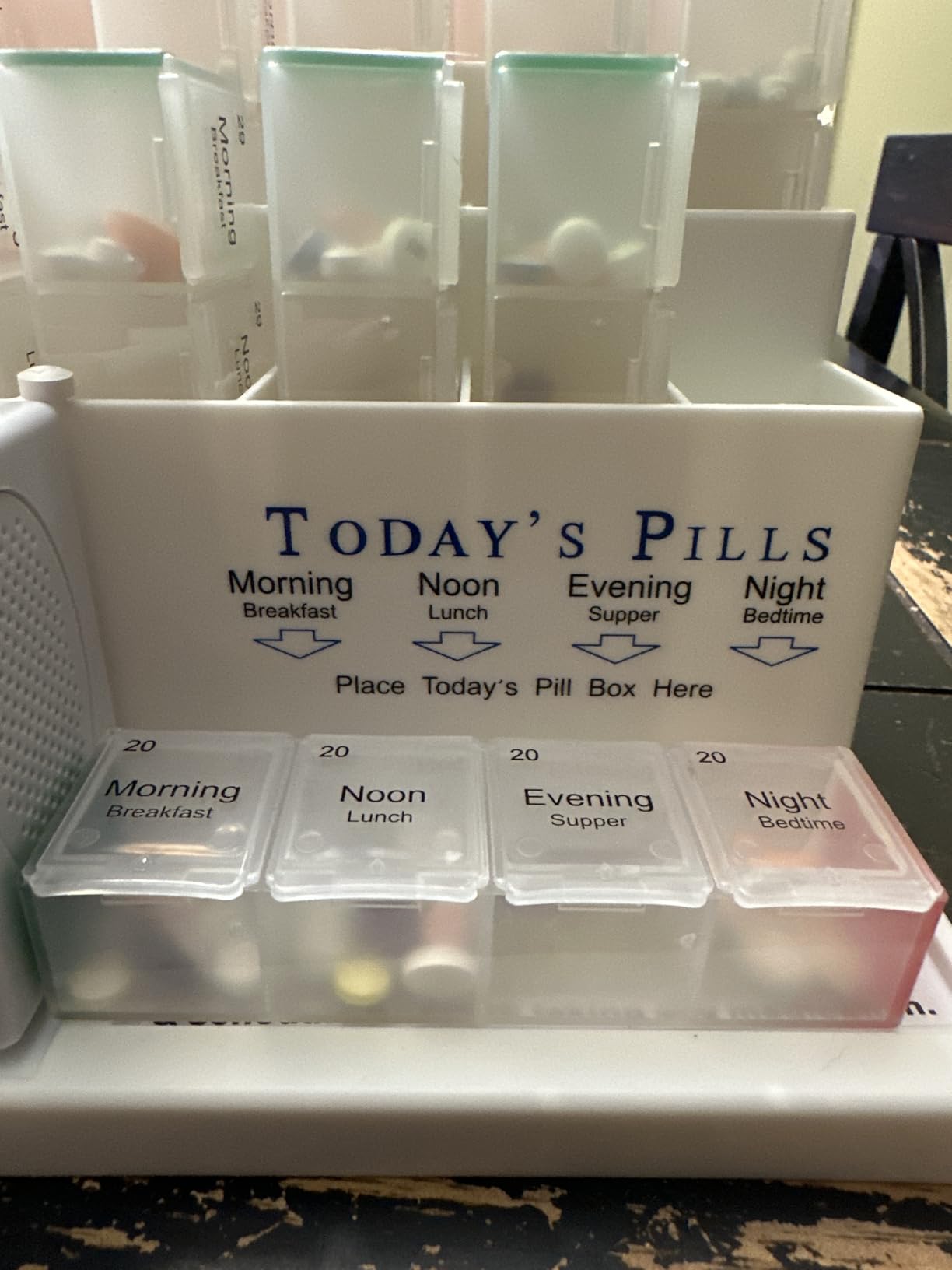 Medcenter Monthly Pill Organizer System 4 Times a Day, 31 Day Pill Organizer Box with Talking Alarm Reminding System, HSA/FSA customer photo 1