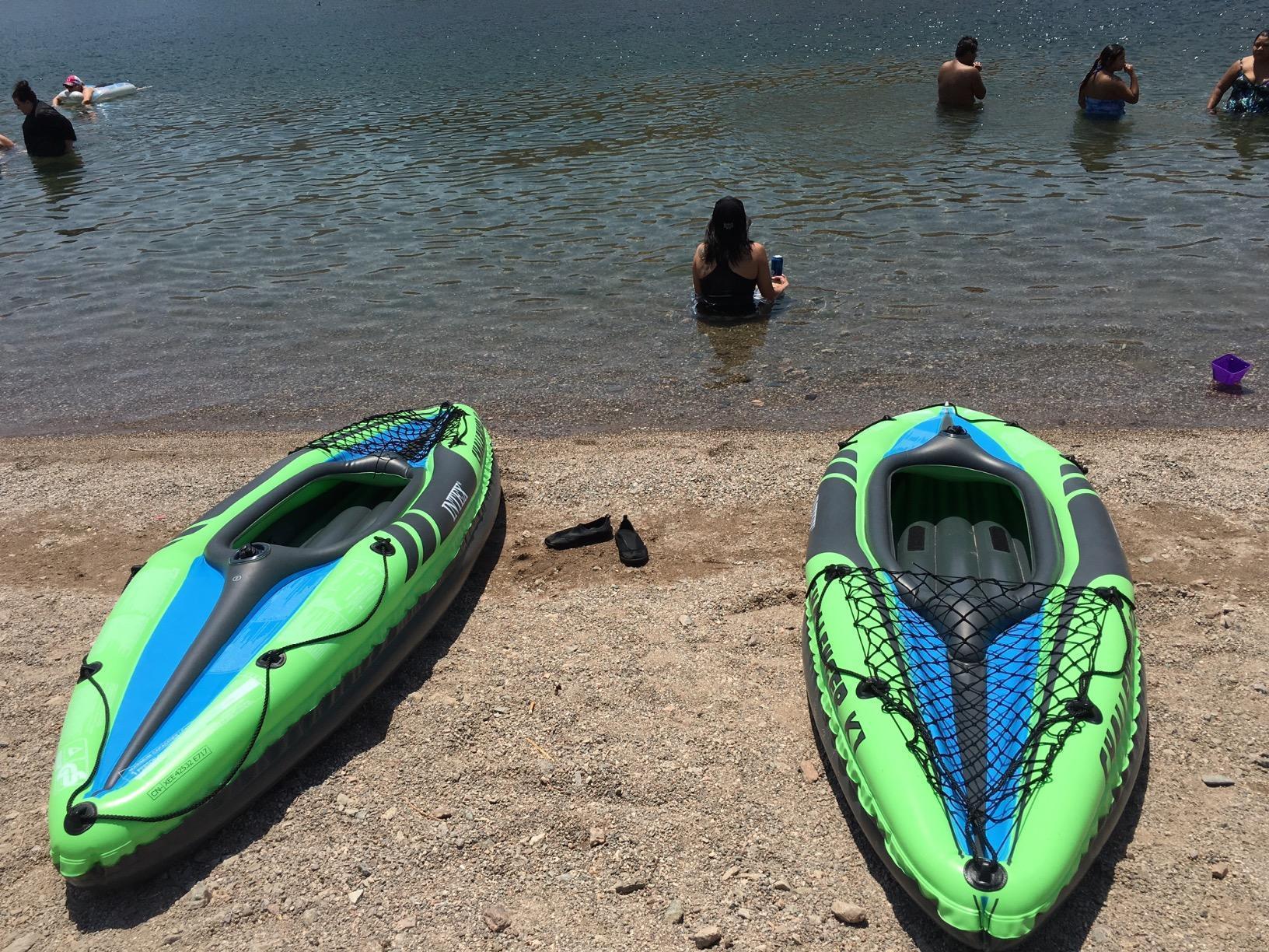INTEX Challenger Inflatable Kayak Series: Includes Deluxe 86in Kayak Paddles and High-Output Pump - SuperStrong PVC - Adjustable Seat with Backrest customer photo 1