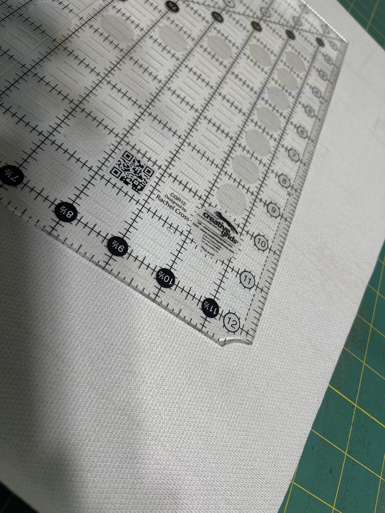 Quilt Ruler 12in x 12in Square - CGR12 - Made in USA, Non-Slip Grip Acrylic Quilting, Sewing, Crafting, Patchwork Ruler for Measuring & Cutting Fabric customer photo 2