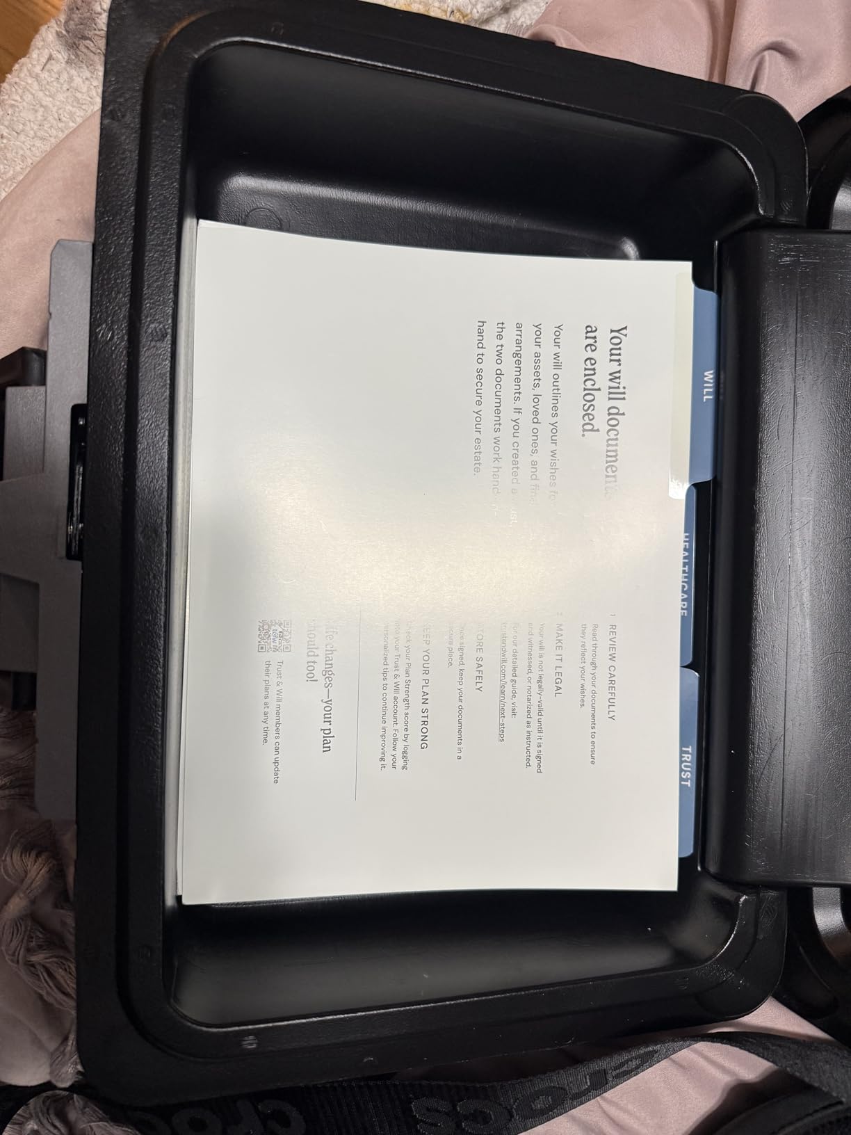 SentrySafe Fireproof Money Safe with Key Lock, Black Lock Box with Portable Carrying Handle for Travel, Exterior: 14.3 in. W x 11.2 in. D x 6.1 in H, 1200 customer photo 1