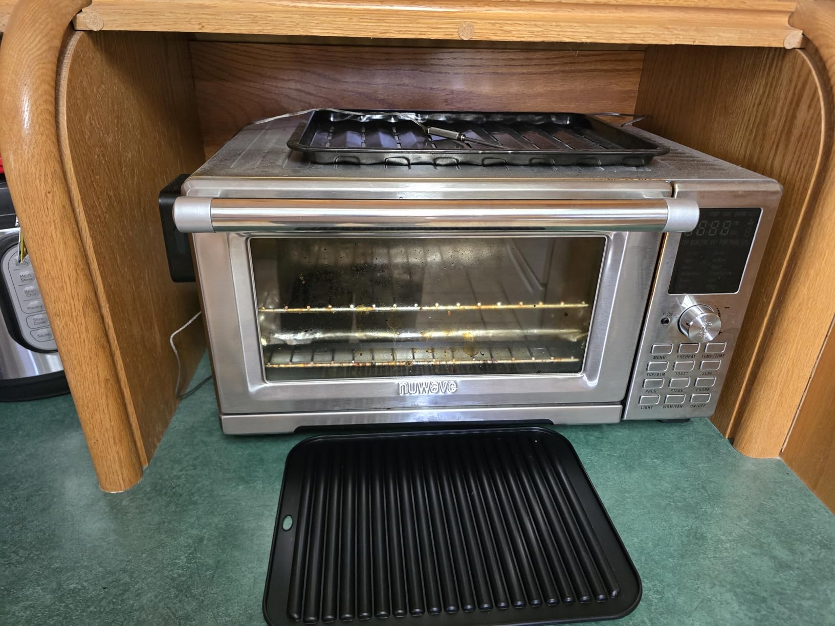 Nuwave Bravo Air Fryer Toaster Smart Oven, 12-in-1 Countertop Convection, 30-QT XL Capacity, 50°-500°F Temperature Controls, Top and Bottom Heater Adjustments 0%-100%, Brushed Stainless Steel Look customer photo 1