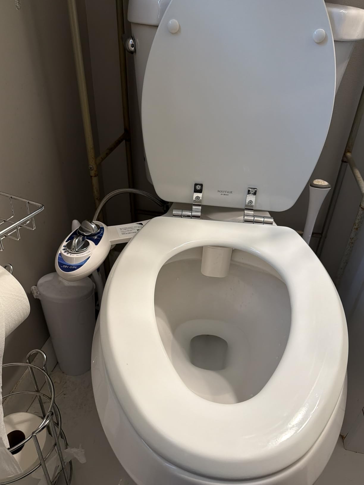 LUXE Bidet NEO 185 - Dual Nozzle, Self-Cleaning, Non-Electric Bidet Attachment for Toilet Seat, Adjustable Water Pressure, Rear & Feminine Wash (White) customer photo 1