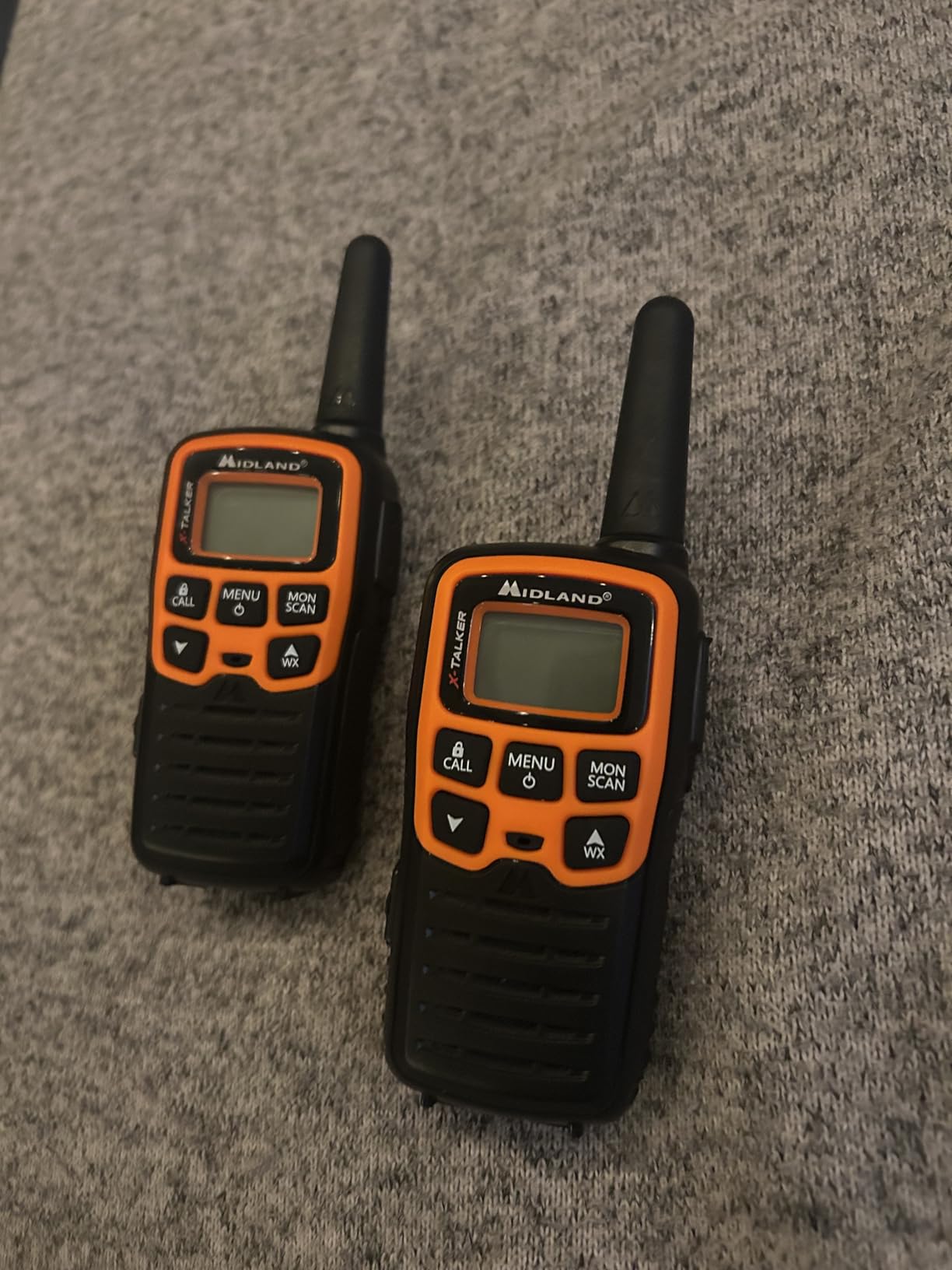Midland T51VP3 X-TALKER Spotting and Recovery Walkie-Talkie Long Range - FRS Two Way Radio for kids Caravanning with NOAA Weather Scan + Alert, 38 Privacy Codes - Black/Orange - 2 Pack customer photo 1
