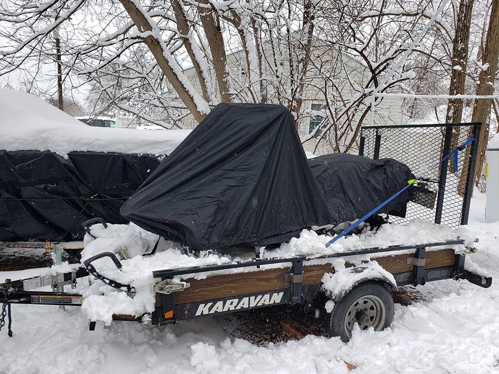 EliteShield SnowShield Trailerable Snowmobile Cover, Solution-Dyed Fade Resistant All Weather Protection Snowsled Cover, Black Color Fits Snowmobile 101