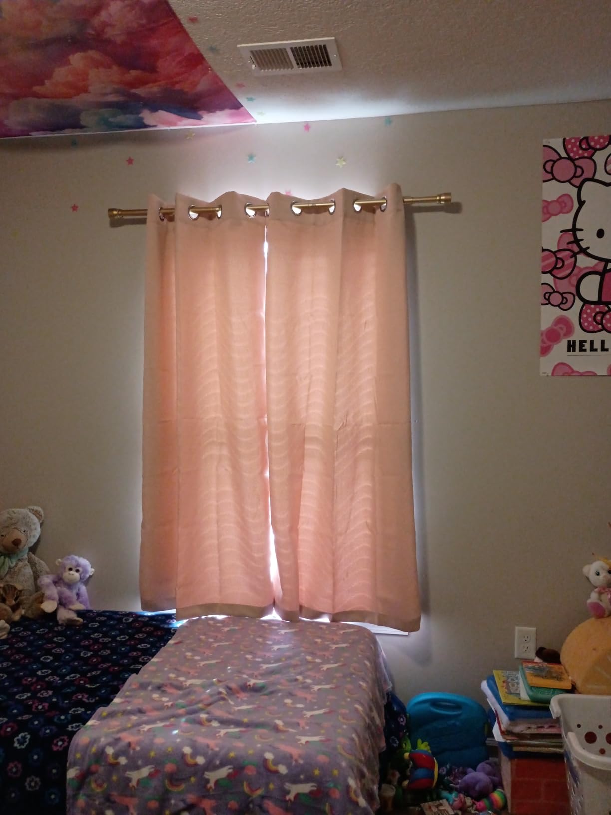NICETOWN Halloween Pitch Black Solid Thermal Insulated Grommet Blackout Curtains/Drapes for Bedroom Window (2 Panels, 42 inches Wide by 63 inches Long, Black) customer photo 2