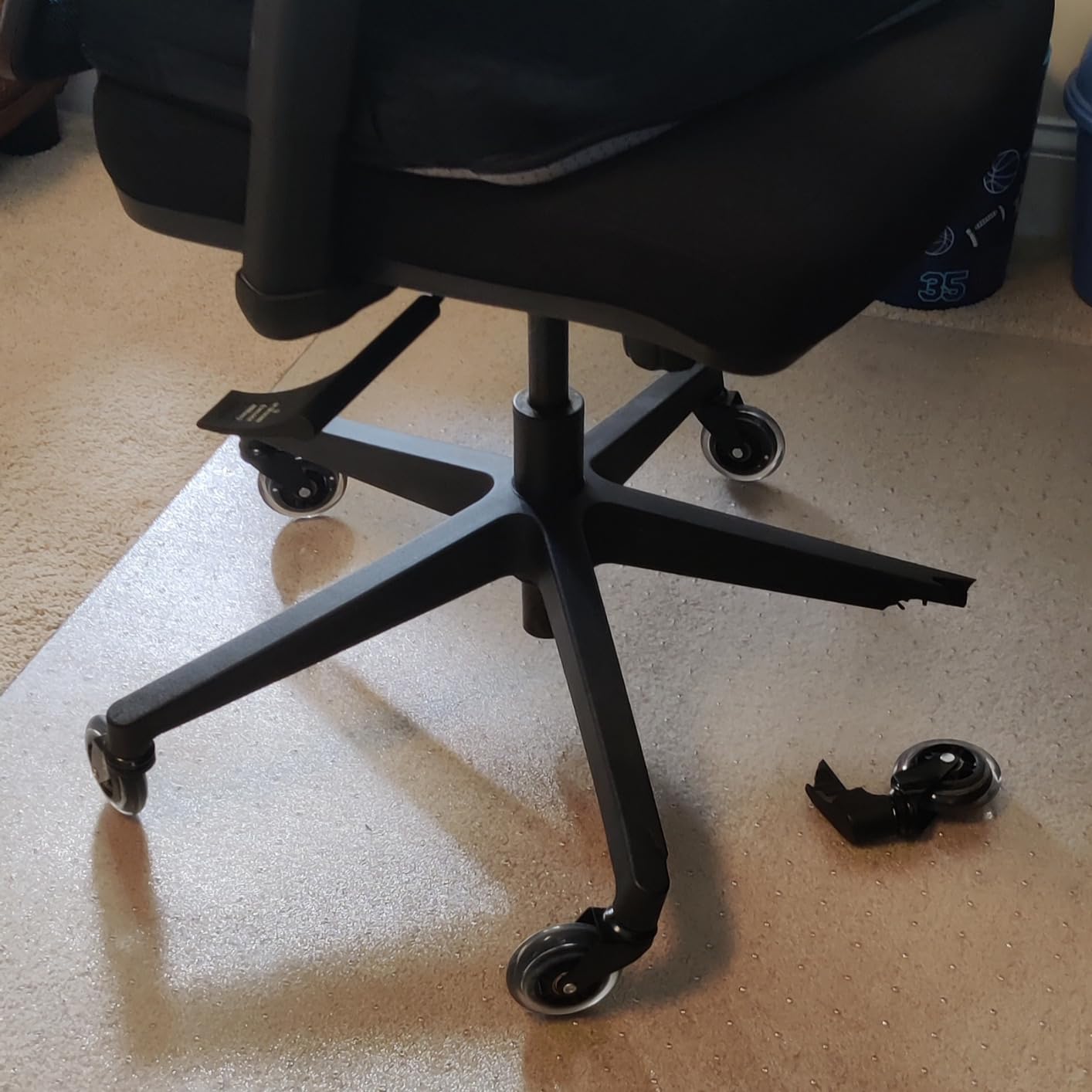 The Office Oasis Original Rollerblade Office Chair Wheels - Incredibly Smooth & Quiet Casters - Safe for Hardwood Floors & Carpet - Easy Installation with Universal Fit - Set of 5 customer photo 2