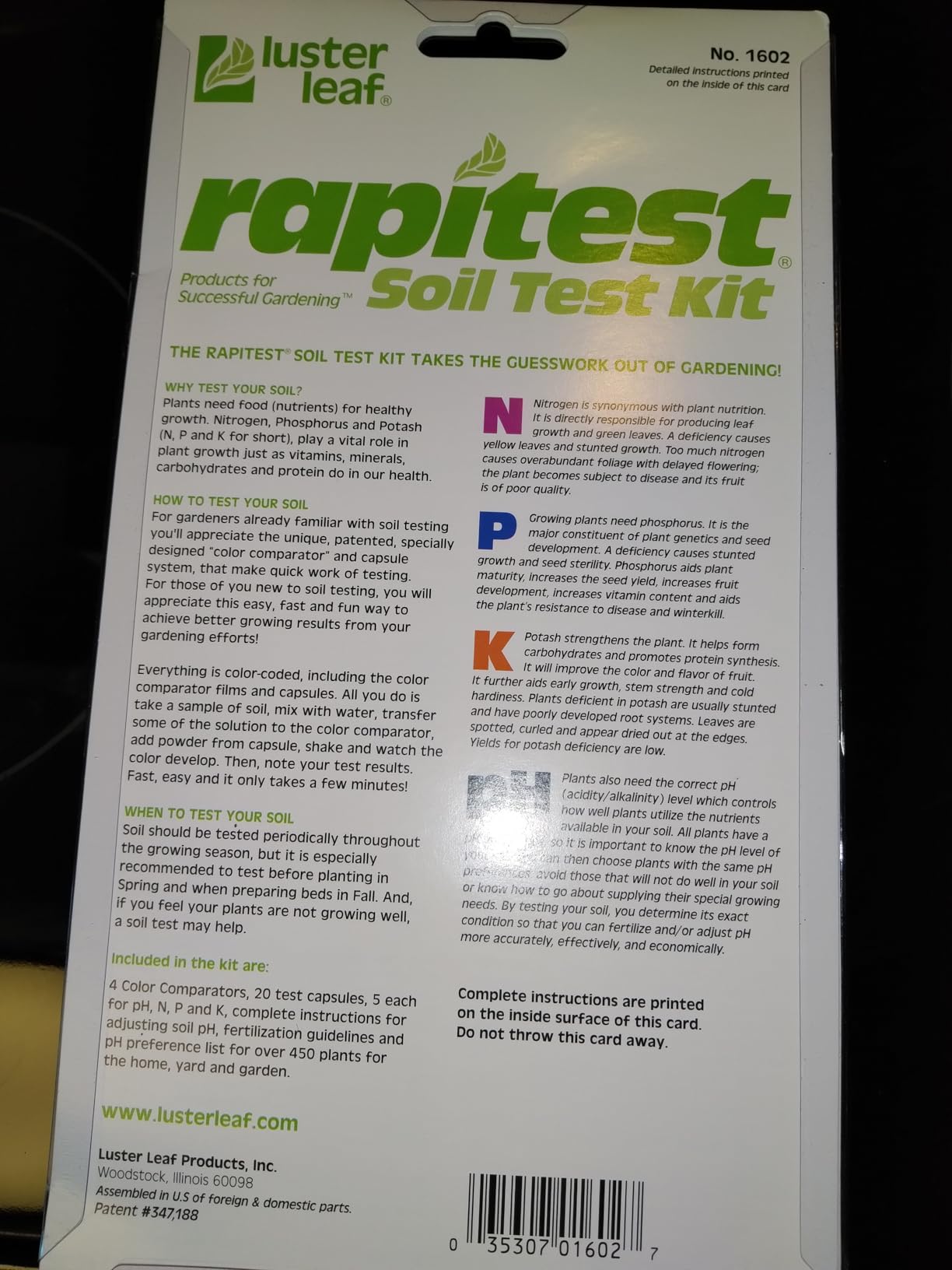 Rapitest Soil Test Kit for Gardens, Vegetables, Flowers and Lawns. USA designed and assembled soil tester completely, quickly and accurately measures/analyzes soil pH acidity and garden nutrients customer photo 1
