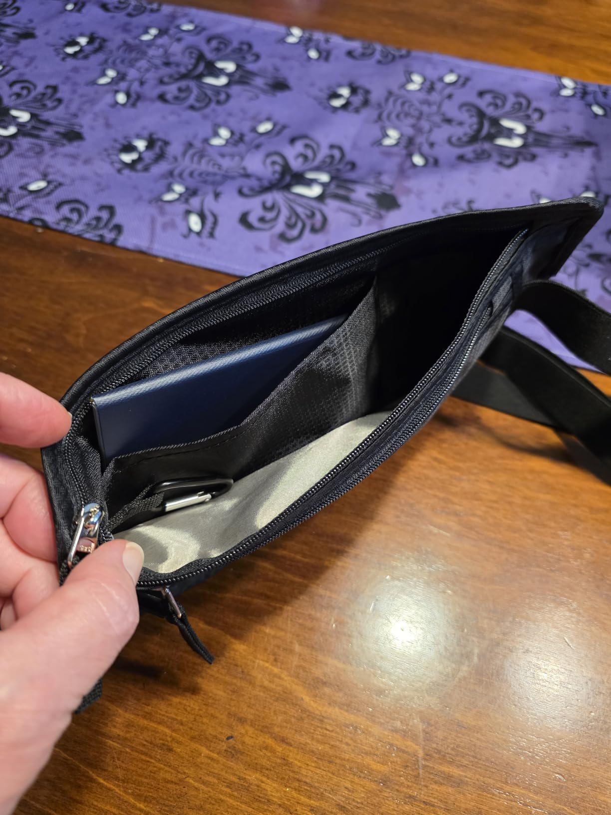 Money Belt - Passport Holder Secure Hidden Travel Wallet with RFID Blocking, Undercover Fanny Pack (Black) customer photo 2