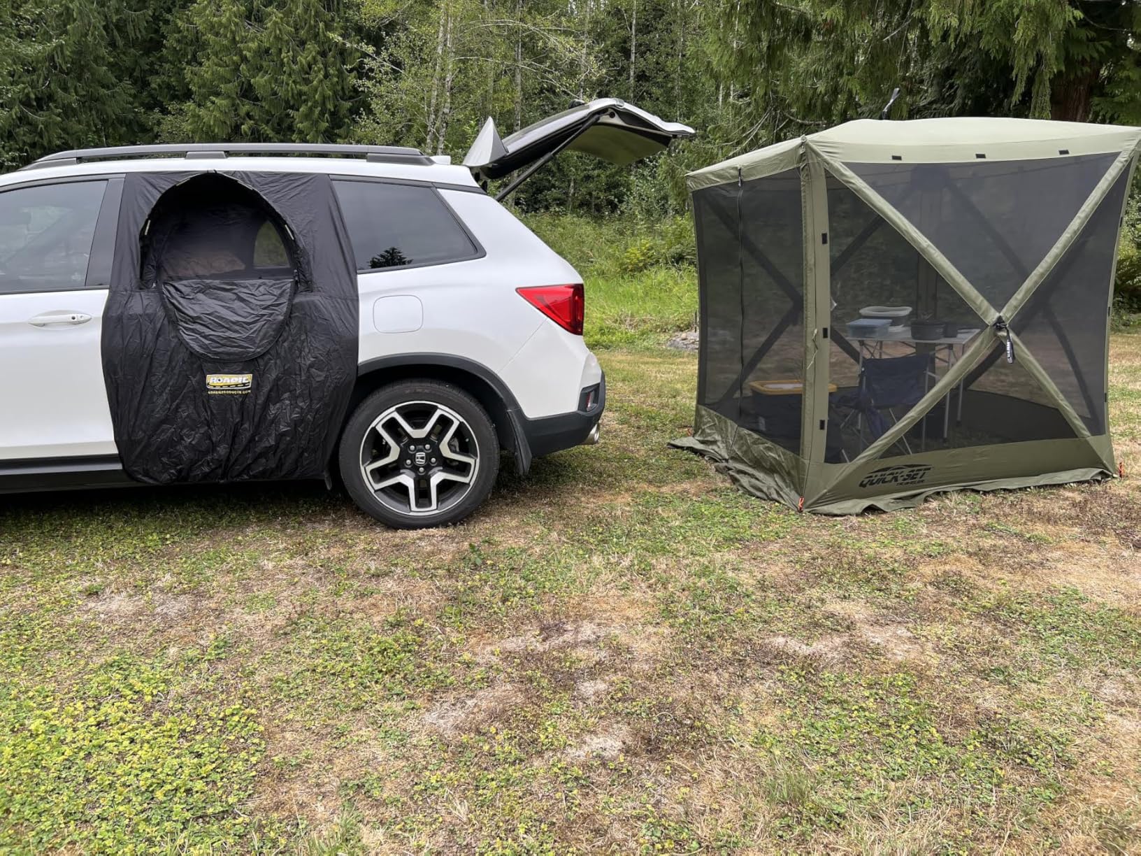 ROADIE- The OVERNIGHTER SUV Window Tent with Bug Screen and Retractable Awning - Great for Camping in an SUV. (Patented) customer photo 2