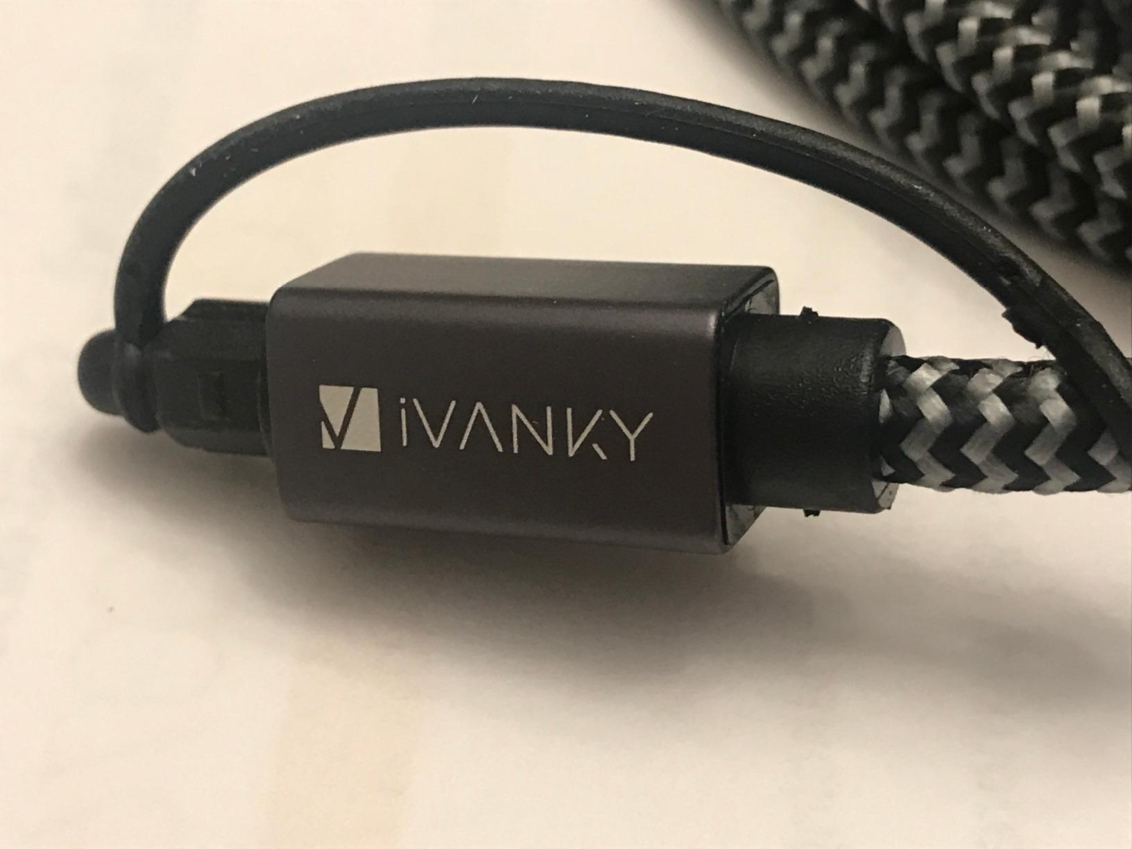 IVANKY Optical Audio Cable, 10ft Toslink Fiber Optic Cord, S/PDIF Digital Optical Audio Cable for Soundbar, Stereo Systems, Home Cinema, Xbox One/PS4/TV, Braided, Gold-Plated Connectors,3M,Grey customer photo 2